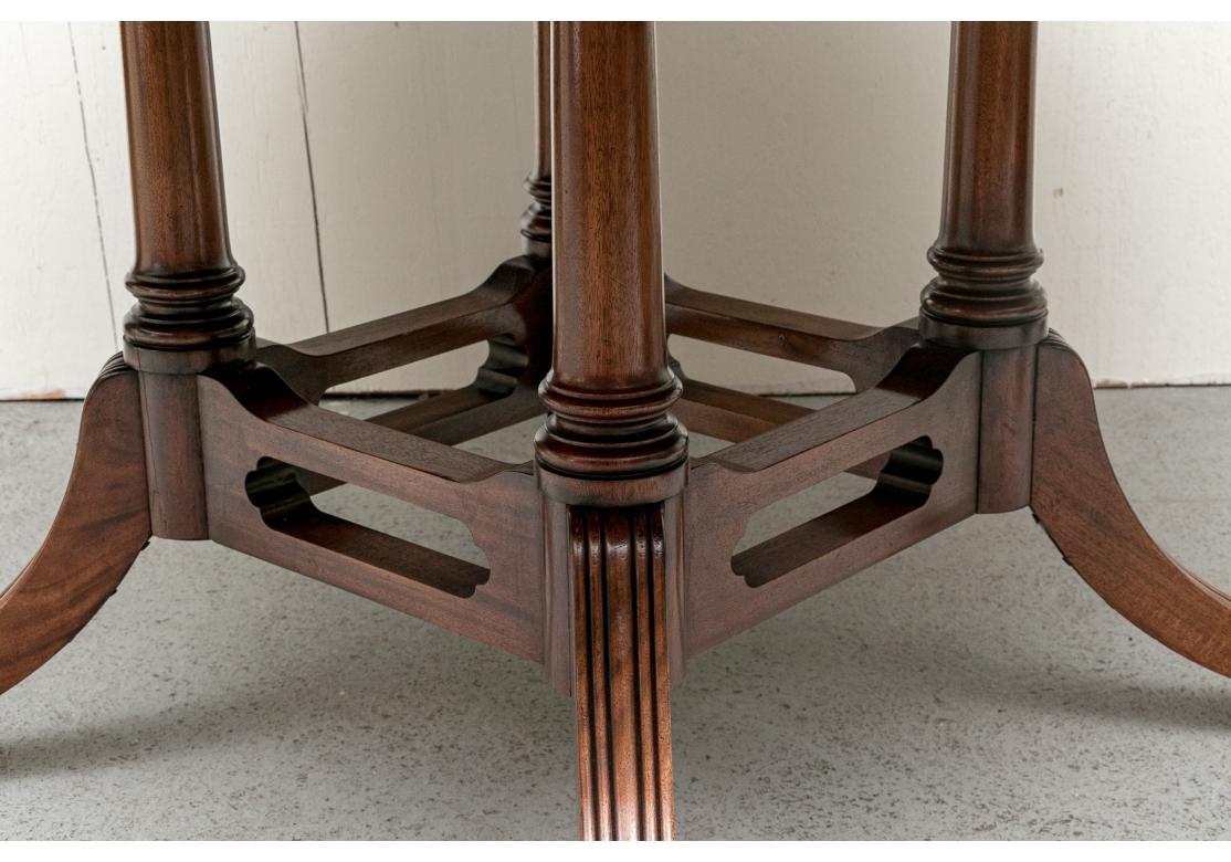 Extraordinary Custom Made English Mill House Antiques Inlaid Round Dining Table For Sale 2