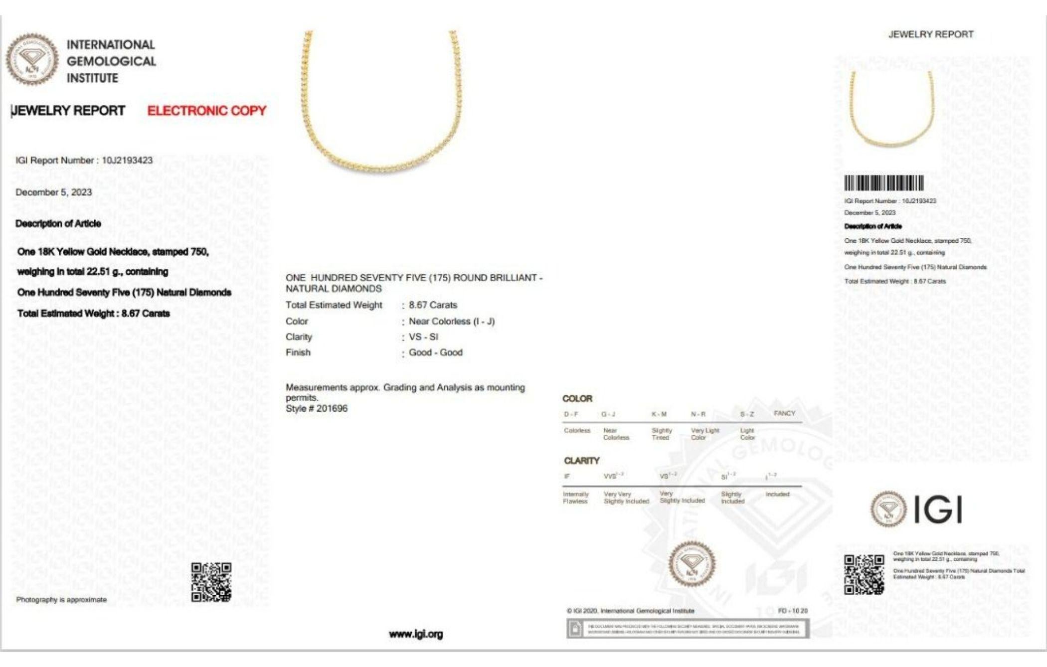Extraordinary De Guardia Necklace with 8.67ct Round Brilliant Diamonds 3