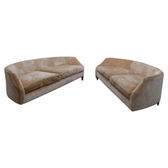 Extraordinary Divine Pair of Canapés Sofa's by Arthur Brett in Champagne Velvet