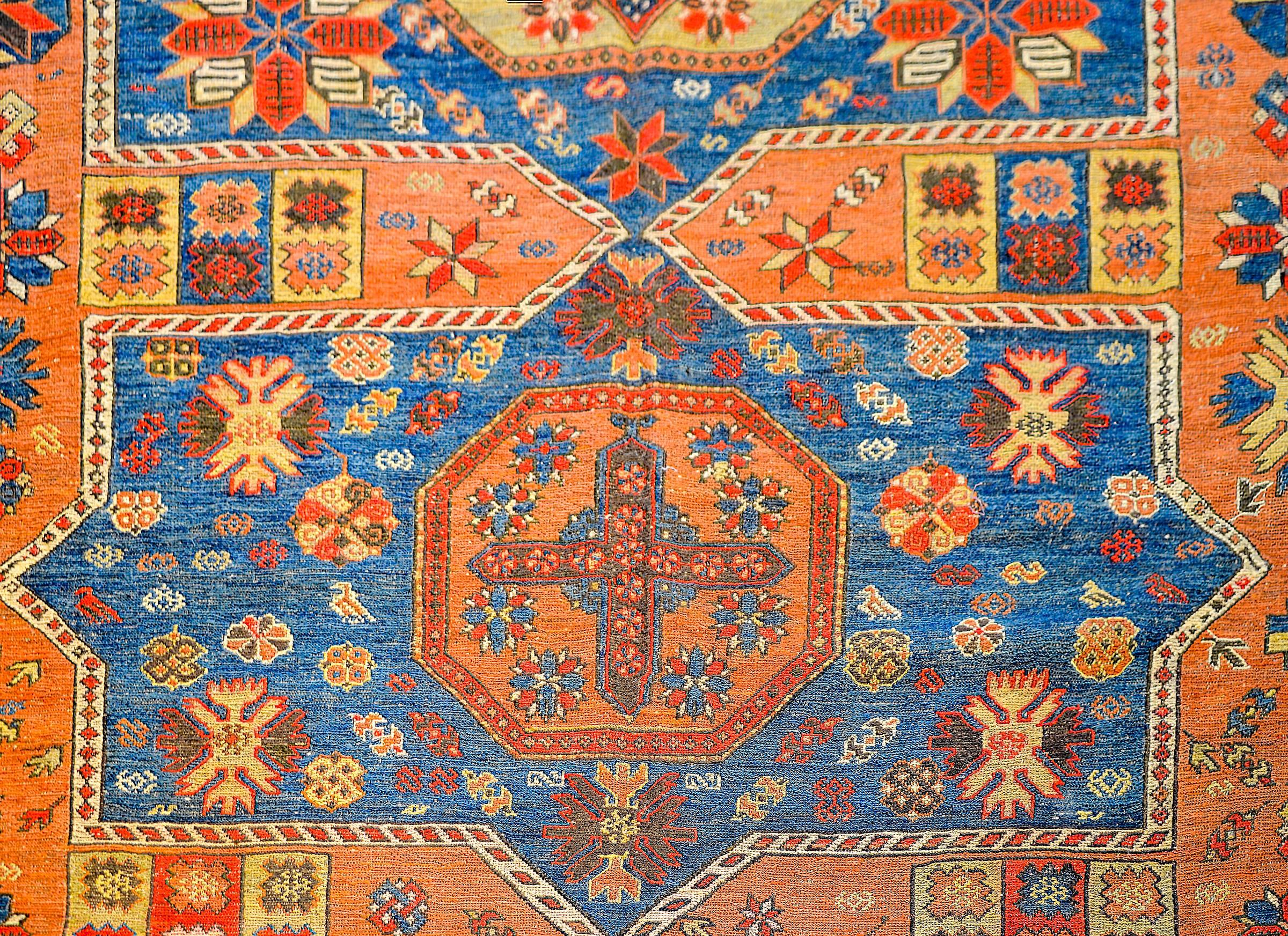 Vegetable Dyed Extraordinary Early 20th Century Antique Sumak Rug