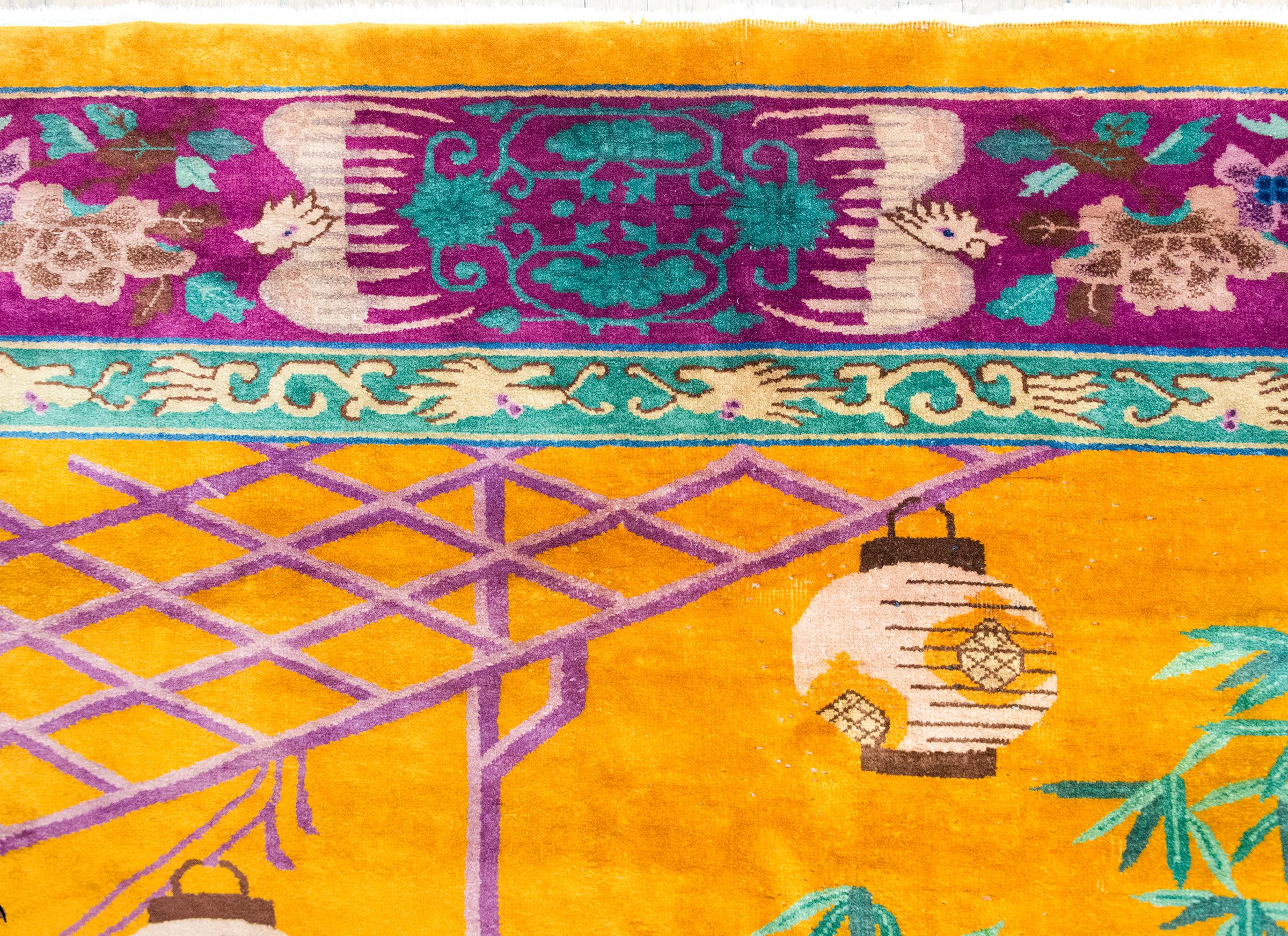 Extraordinaire tapis chinois Art Déco du début du 20e siècle en vente 2
