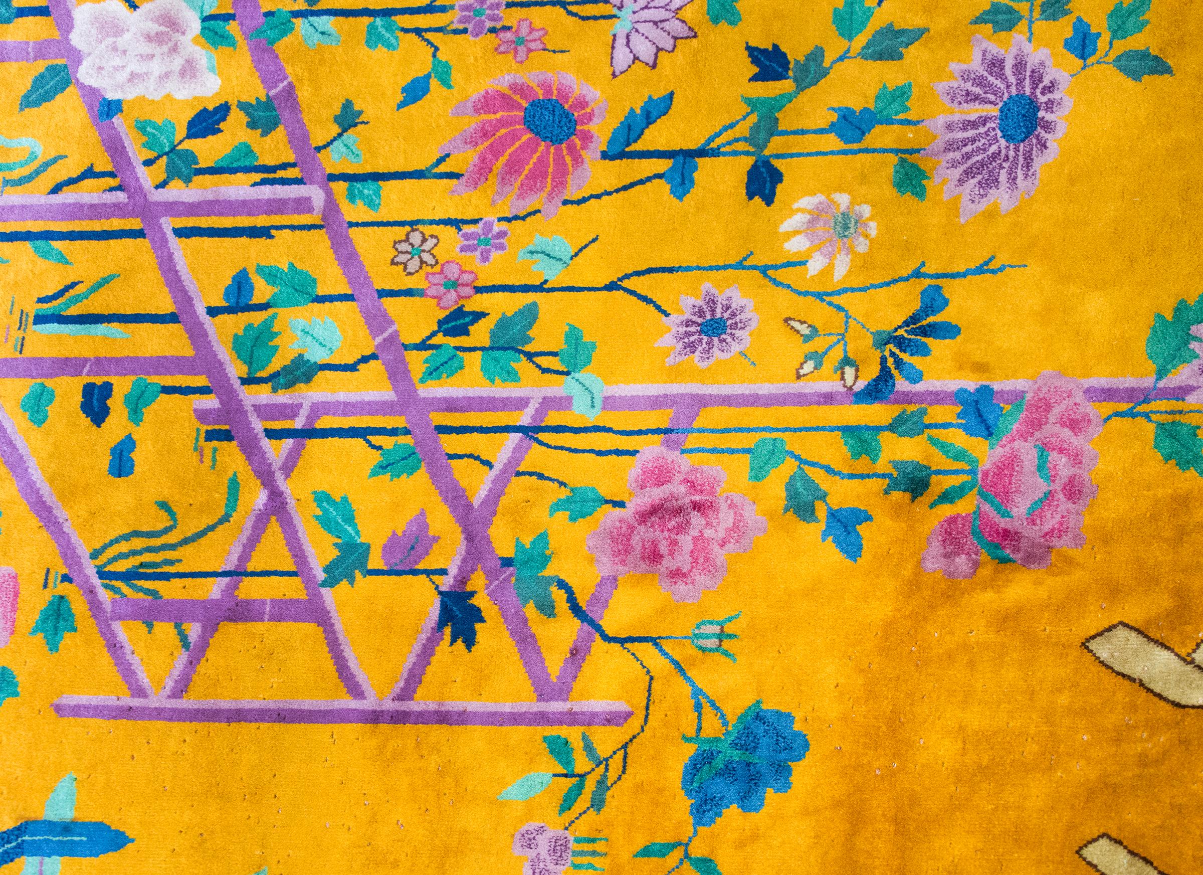 Extraordinaire tapis chinois Art Déco du début du 20e siècle en vente 3