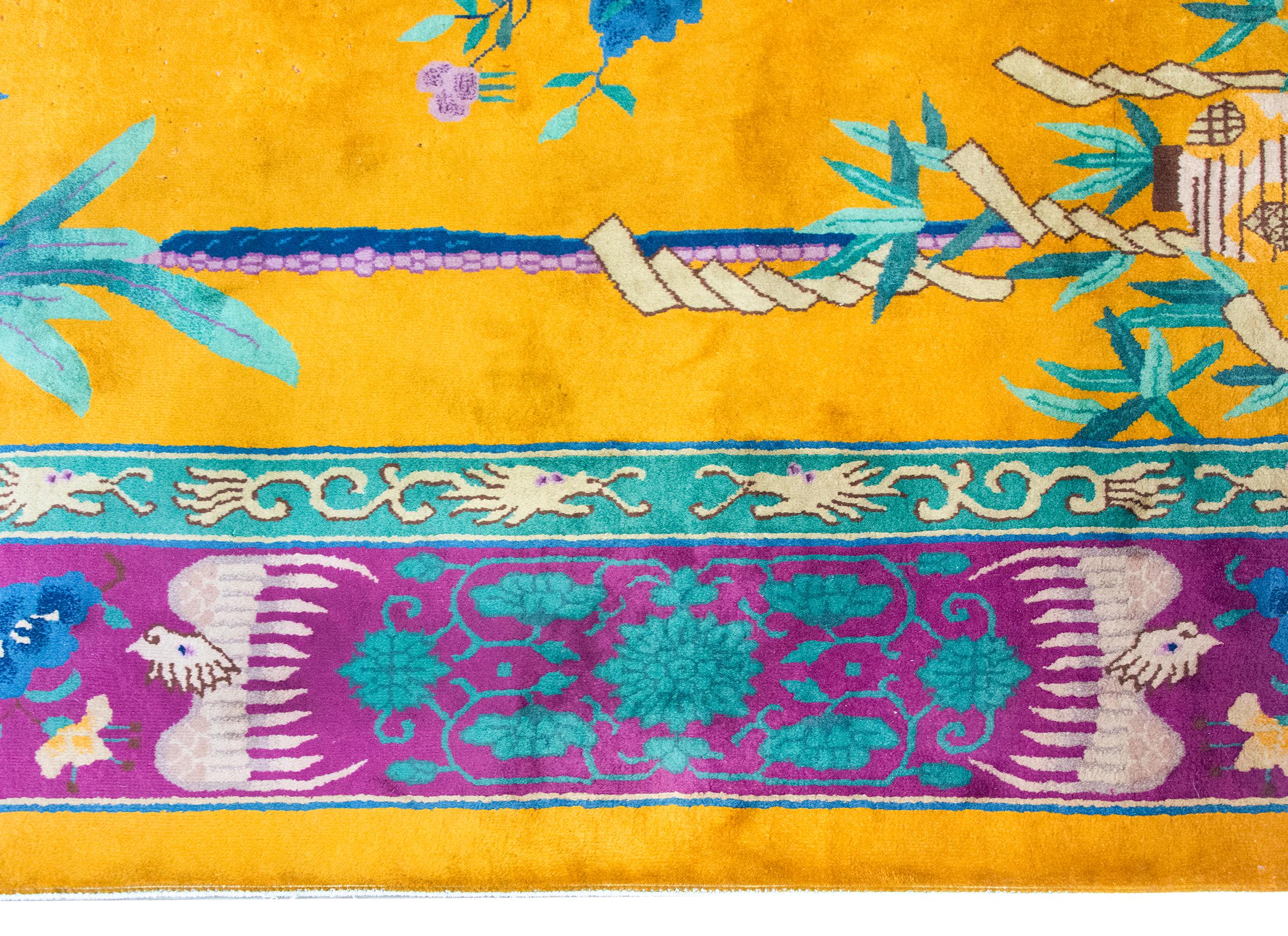 Chinois Extraordinaire tapis chinois Art Déco du début du 20e siècle en vente