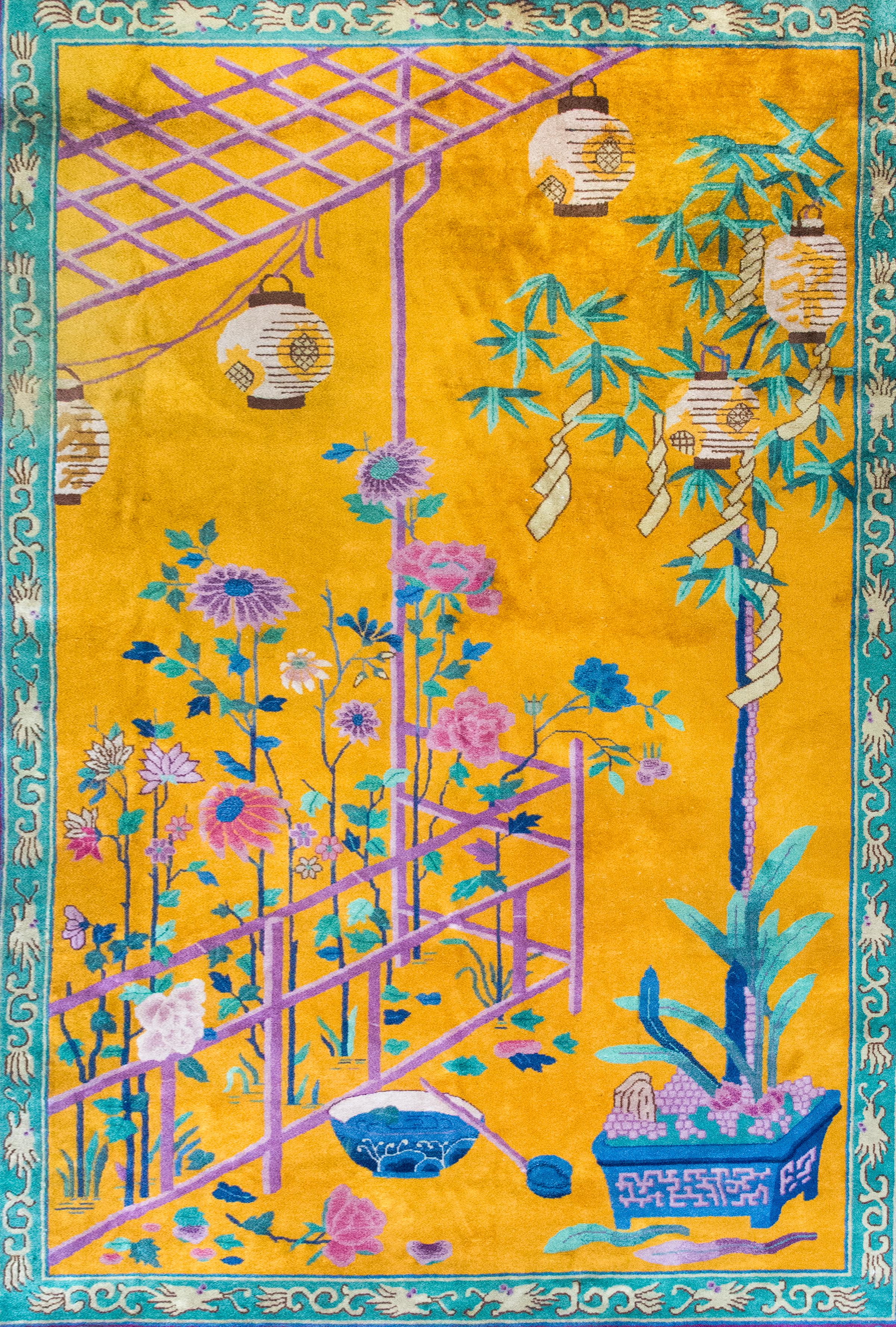 Début du 20ème siècle Extraordinaire tapis chinois Art Déco du début du 20e siècle en vente