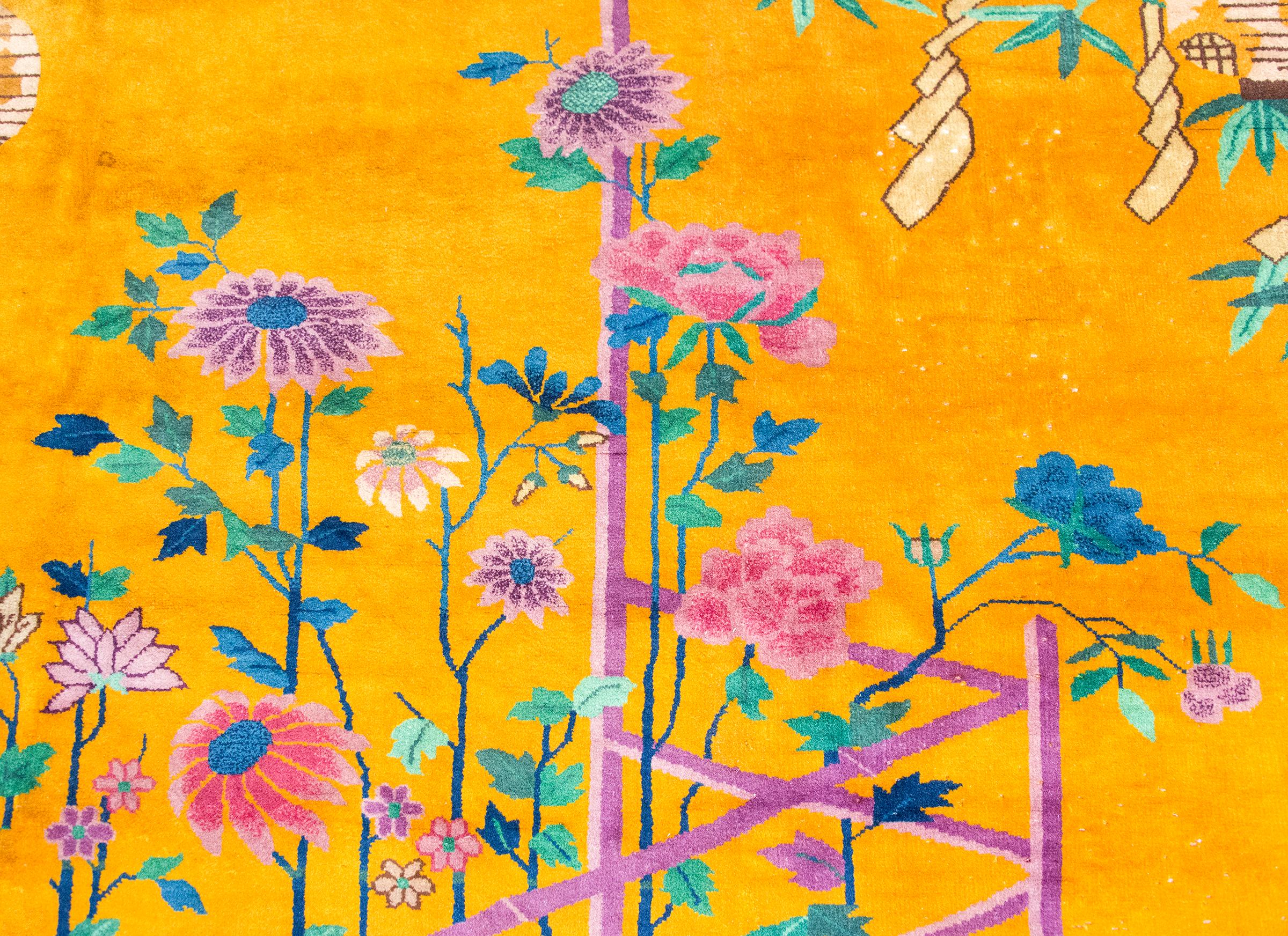 Extraordinaire tapis chinois Art Déco du début du 20e siècle en vente 1