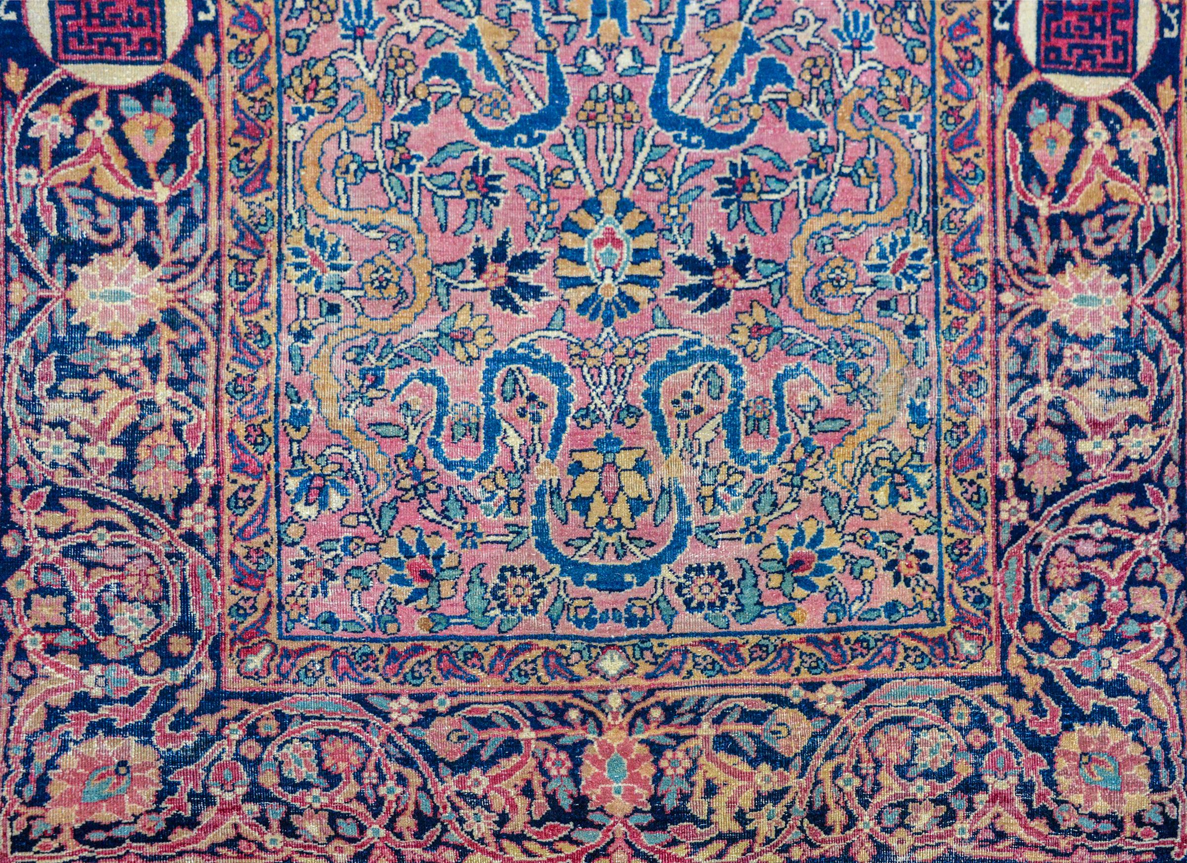 Hand-Knotted Extraordinary Early 20th Century Kashan Prayer Rug For Sale