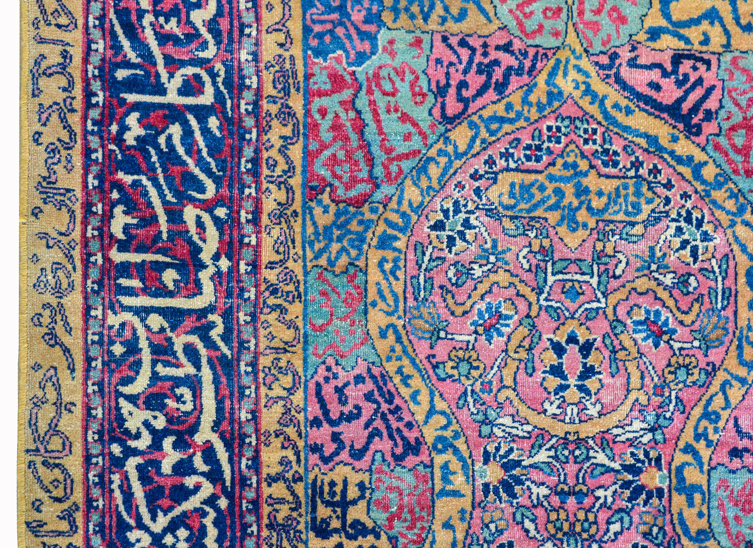 Extraordinary Early 20th Century Kashan Prayer Rug In Good Condition For Sale In Chicago, IL
