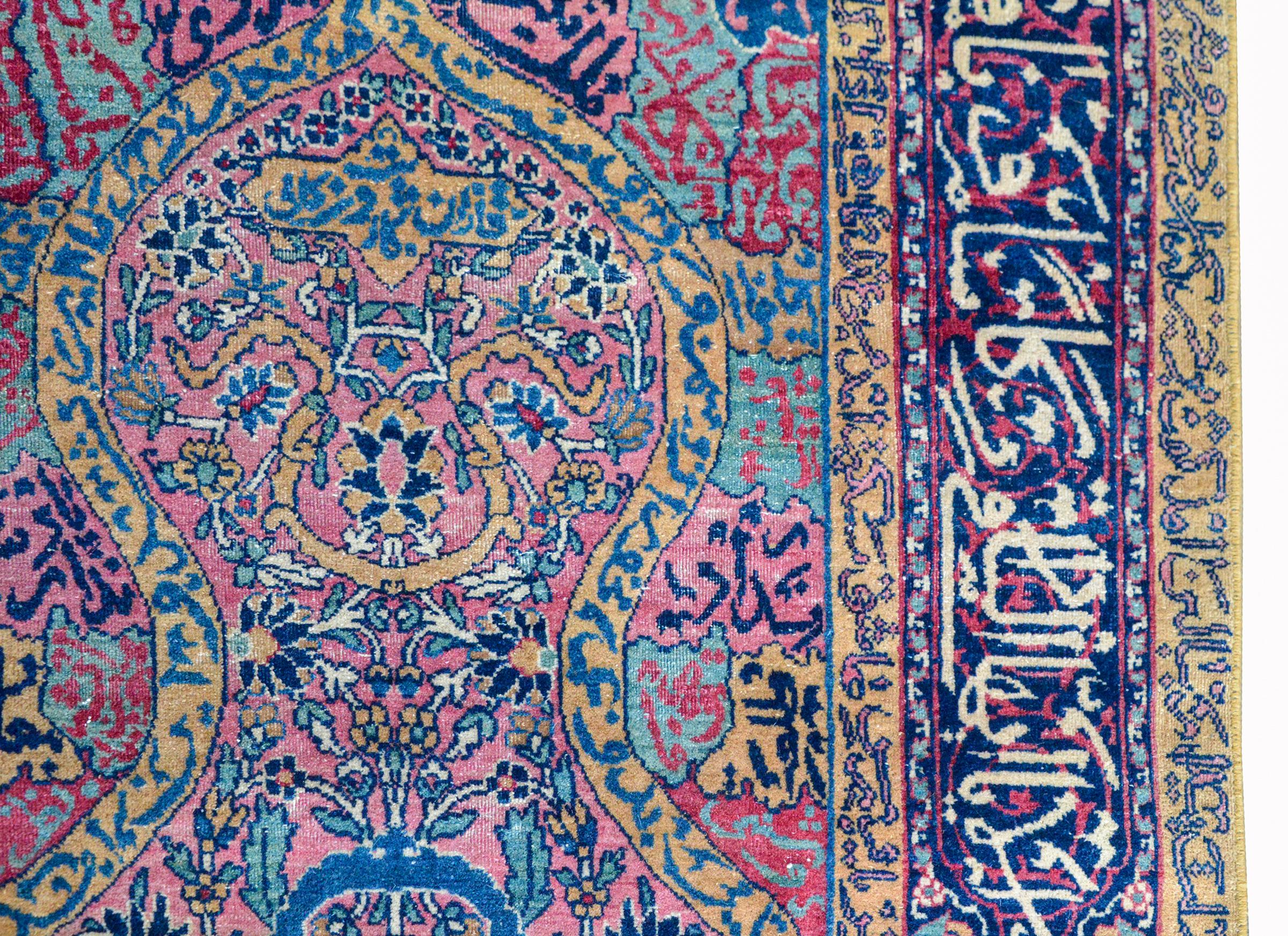 Wool Extraordinary Early 20th Century Kashan Prayer Rug For Sale