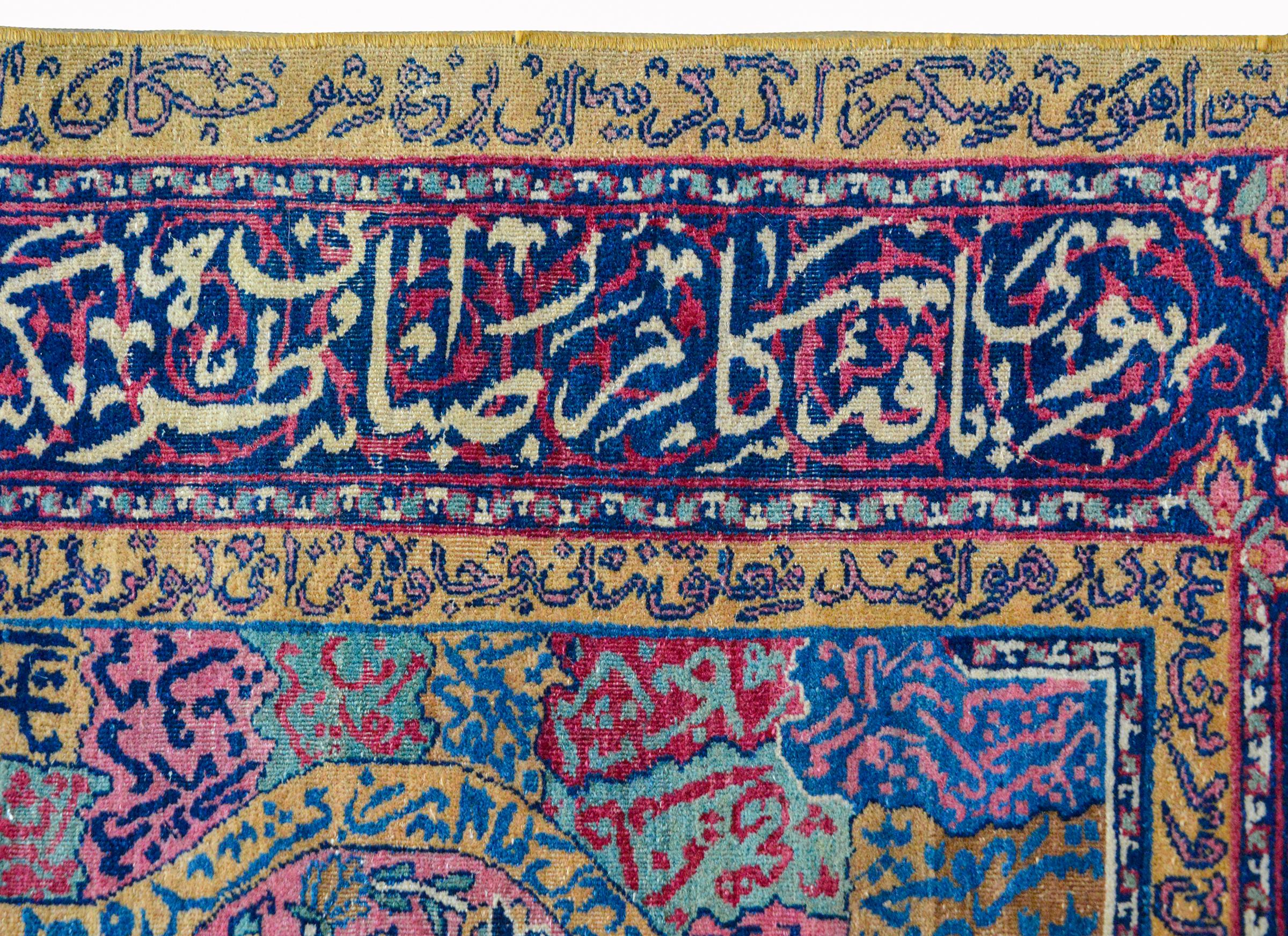 Extraordinary Early 20th Century Kashan Prayer Rug For Sale 1