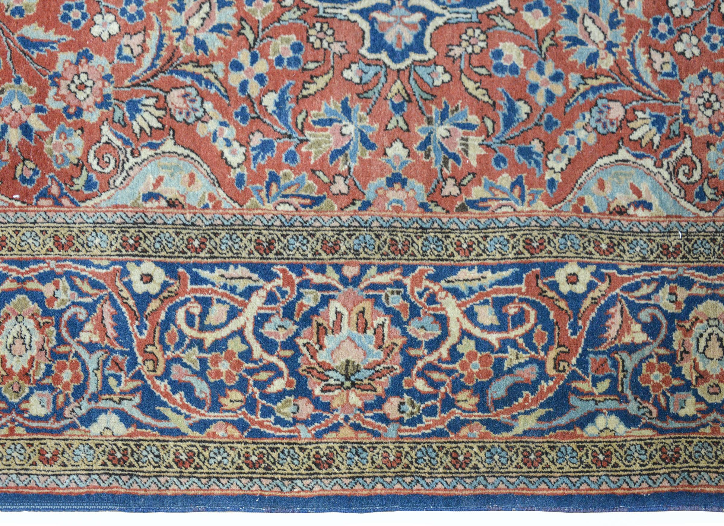 Hand-Knotted Extraordinary Early 20th Century Kashan Rug For Sale