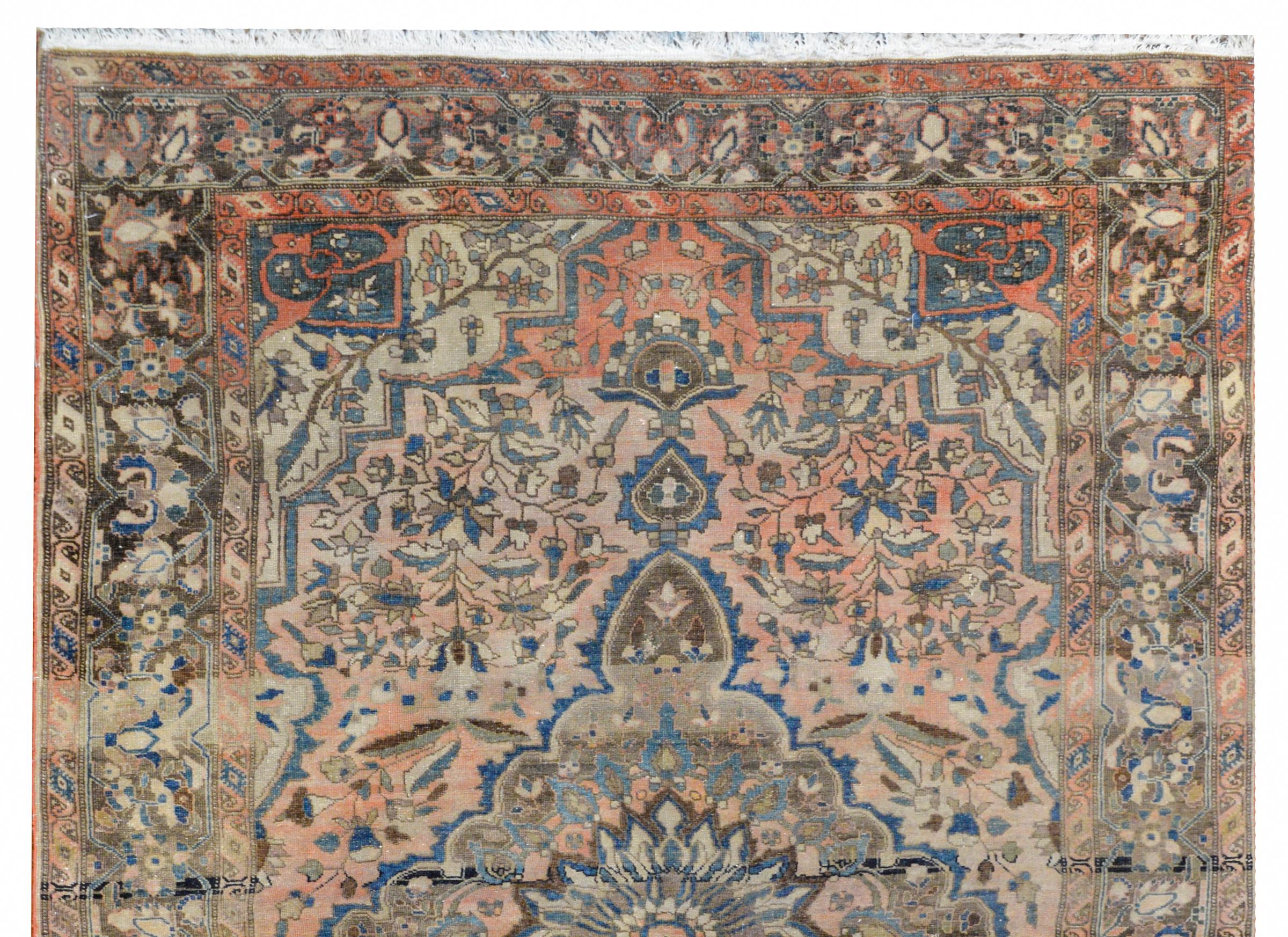Vegetable Dyed Extraordinary Early 20th Century Sarouk Rug