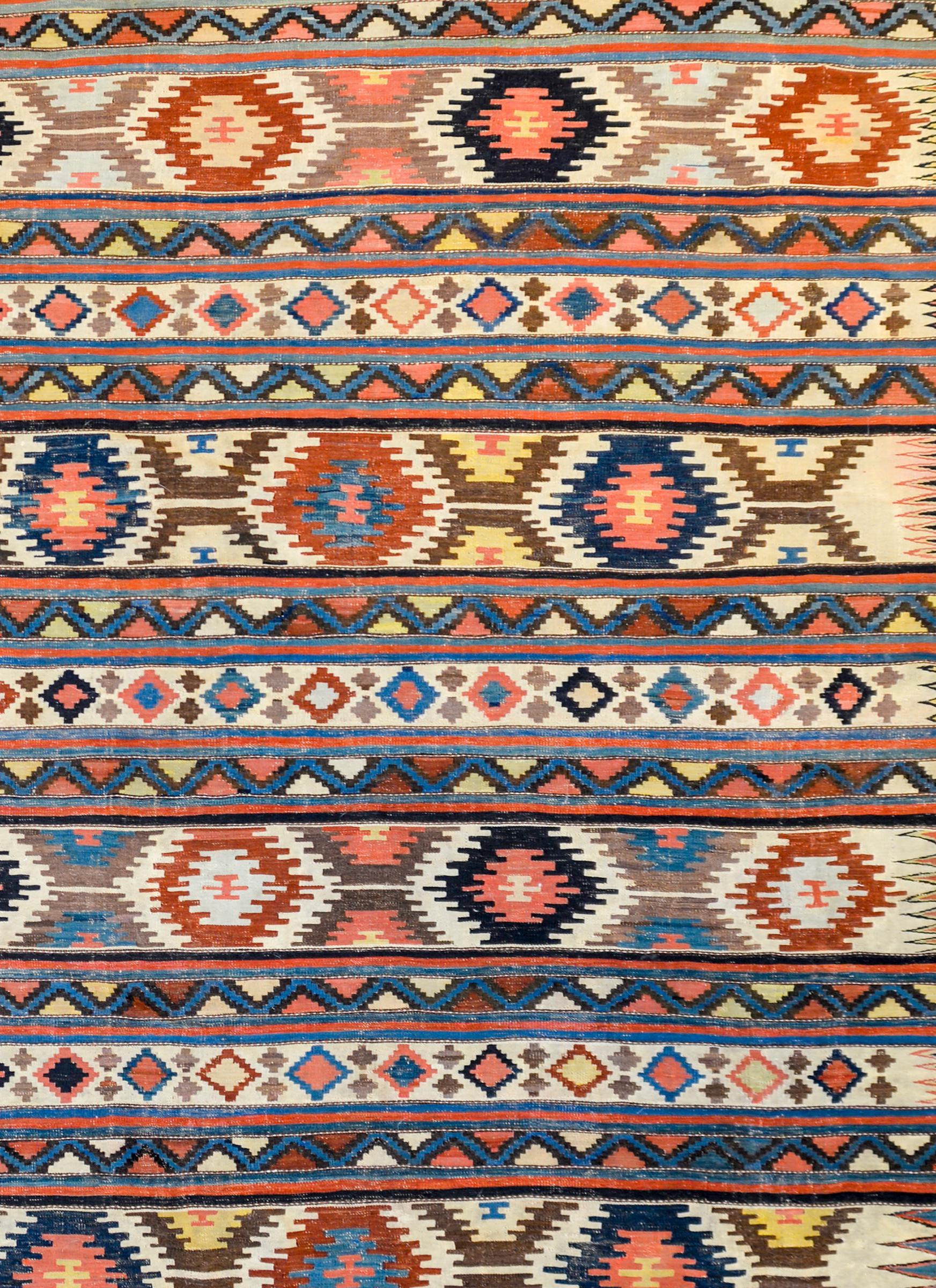 Vegetable Dyed Extraordinary Early 20th Century Shirvan Kilim Rug For Sale