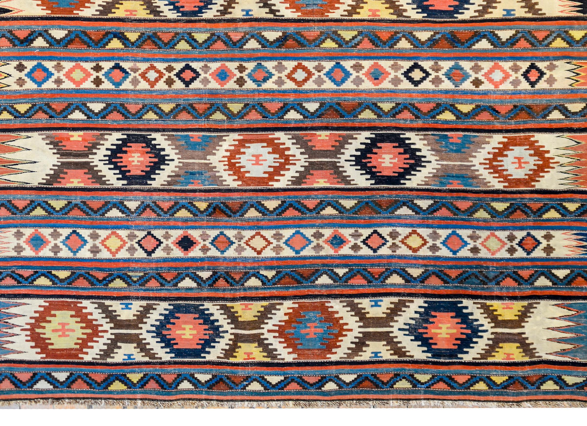 Extraordinary Early 20th Century Shirvan Kilim Rug In Good Condition For Sale In Chicago, IL