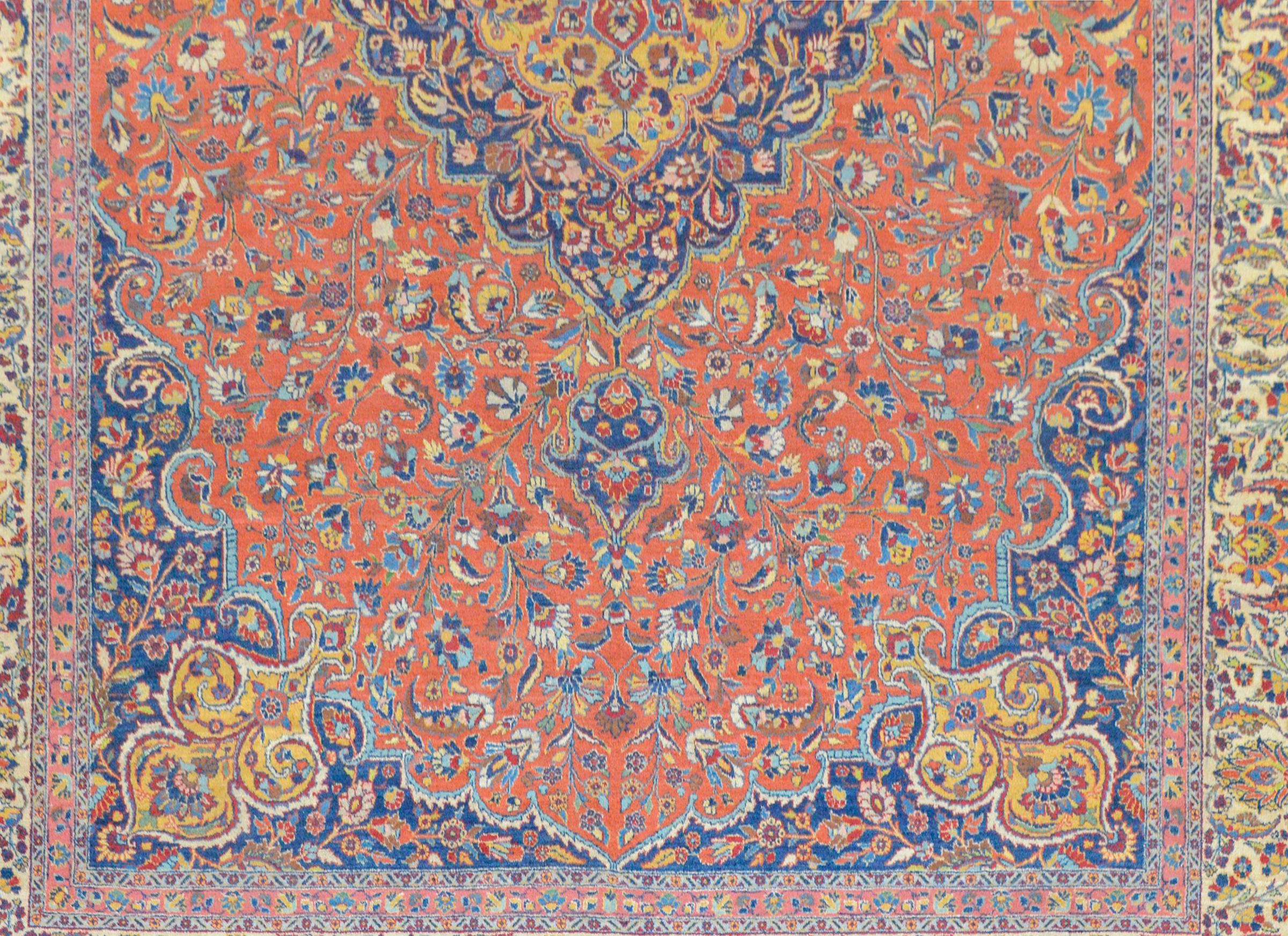 Vegetable Dyed Extraordinary Early 20th Century Tabriz Rug For Sale
