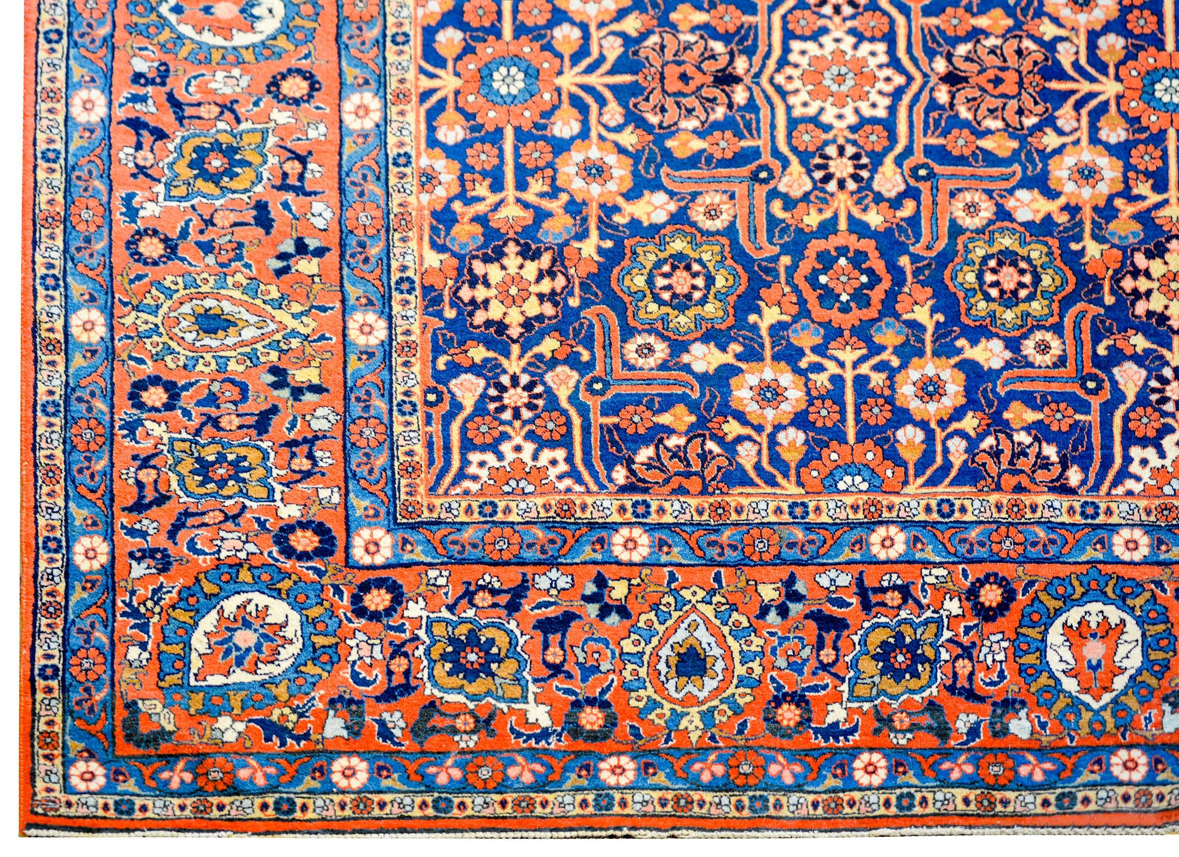 Vegetable Dyed Extraordinary Early 20th Century Yazd Rug For Sale