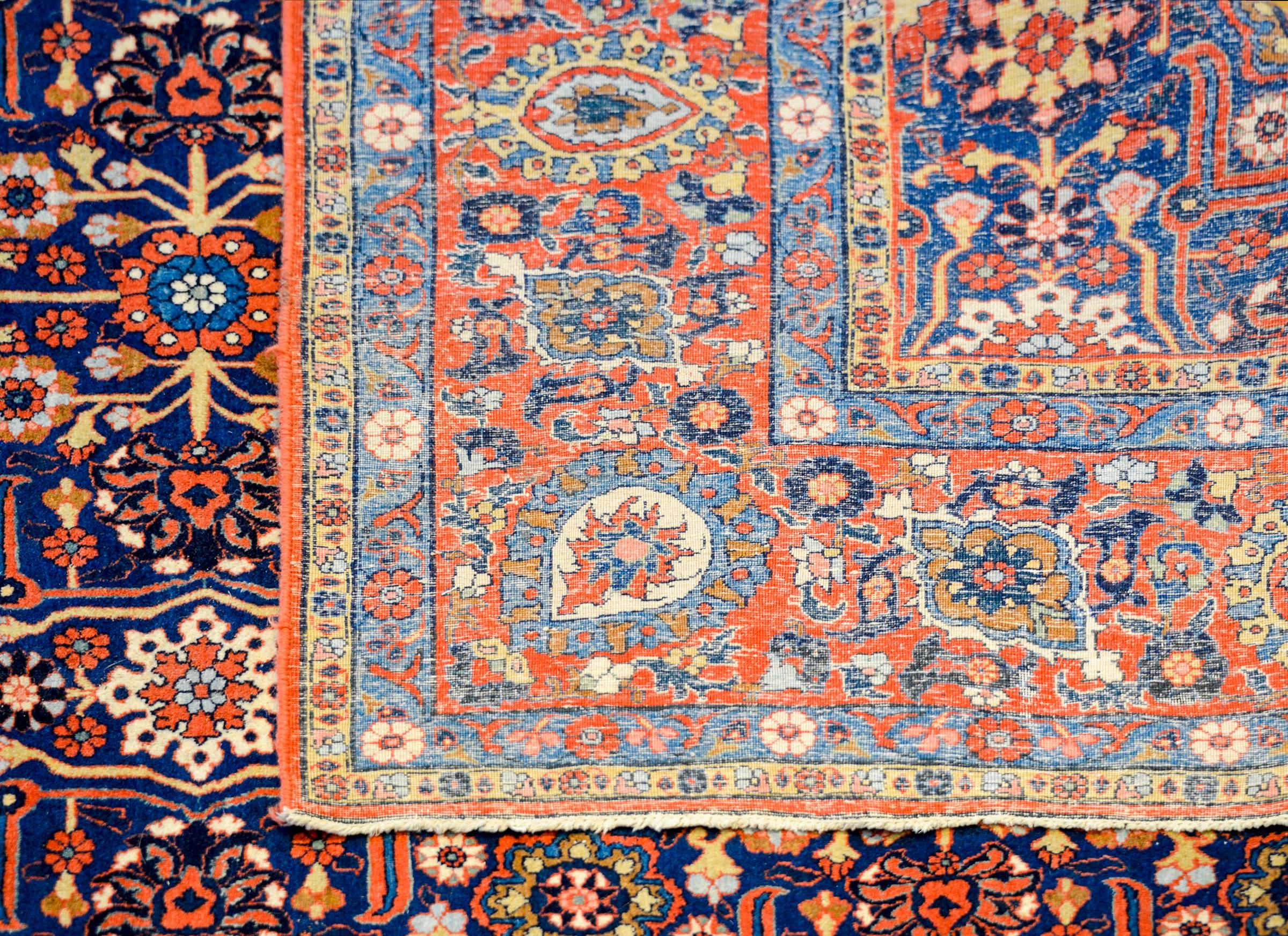 Extraordinary Early 20th Century Yazd Rug In Good Condition For Sale In Chicago, IL
