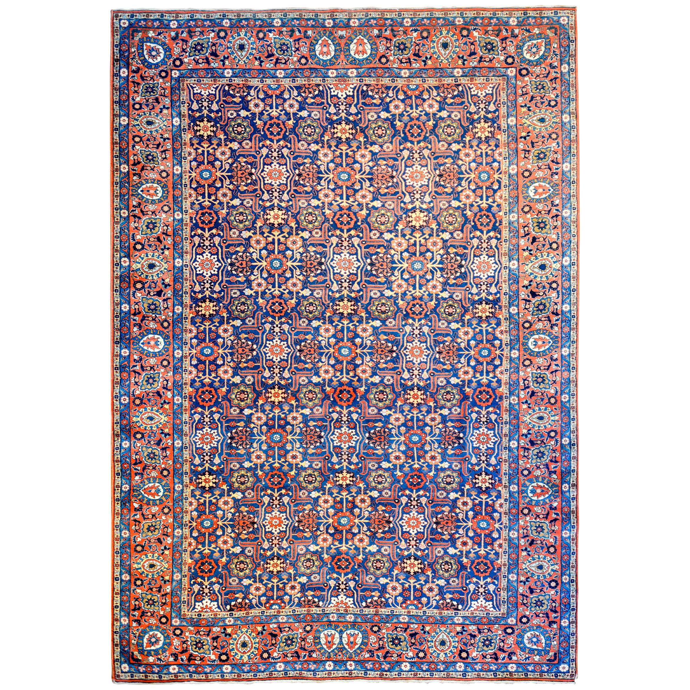 Außergewöhnlicher Yazd-Teppich aus dem frühen 20. Jahrhundert