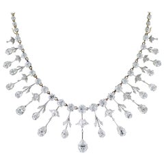 Antique Extraordinary Edwardian Diamond Fringe Necklace