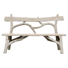 Extraordinary Faux Bois Cast Stone Branch Garden Bench