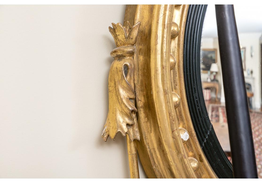 19th Century Extraordinary Fine Period Georgian Bullseye Convex Mirror For Sale