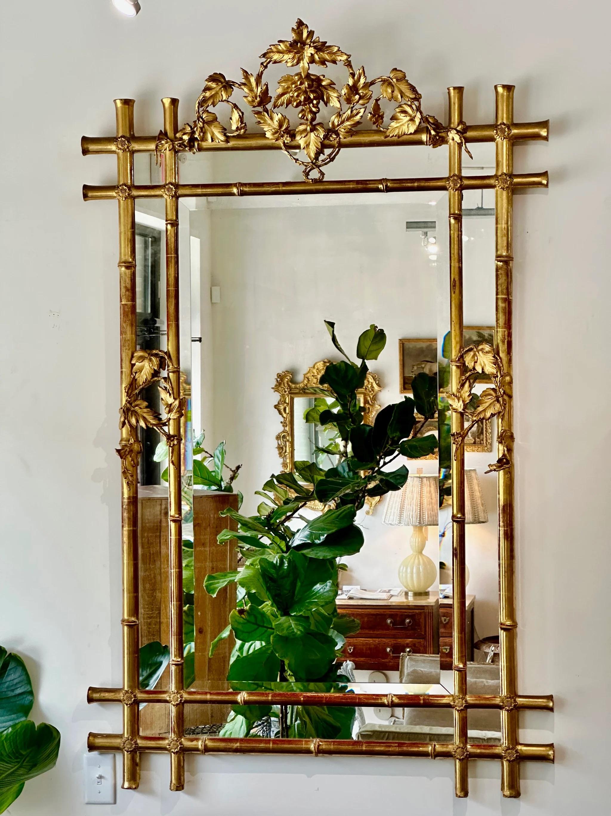 Extraordinary French Louis Philippe Giltwood Looking Glass, c. 1840 In Good Condition For Sale In Charlottesville, VA