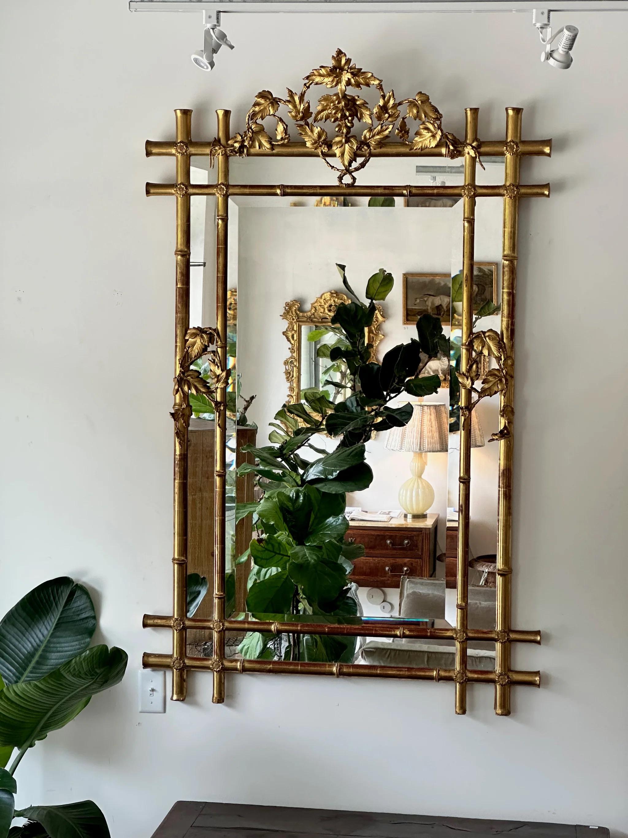 Extraordinary French Louis Philippe Giltwood Looking Glass, c. 1840 For Sale 1