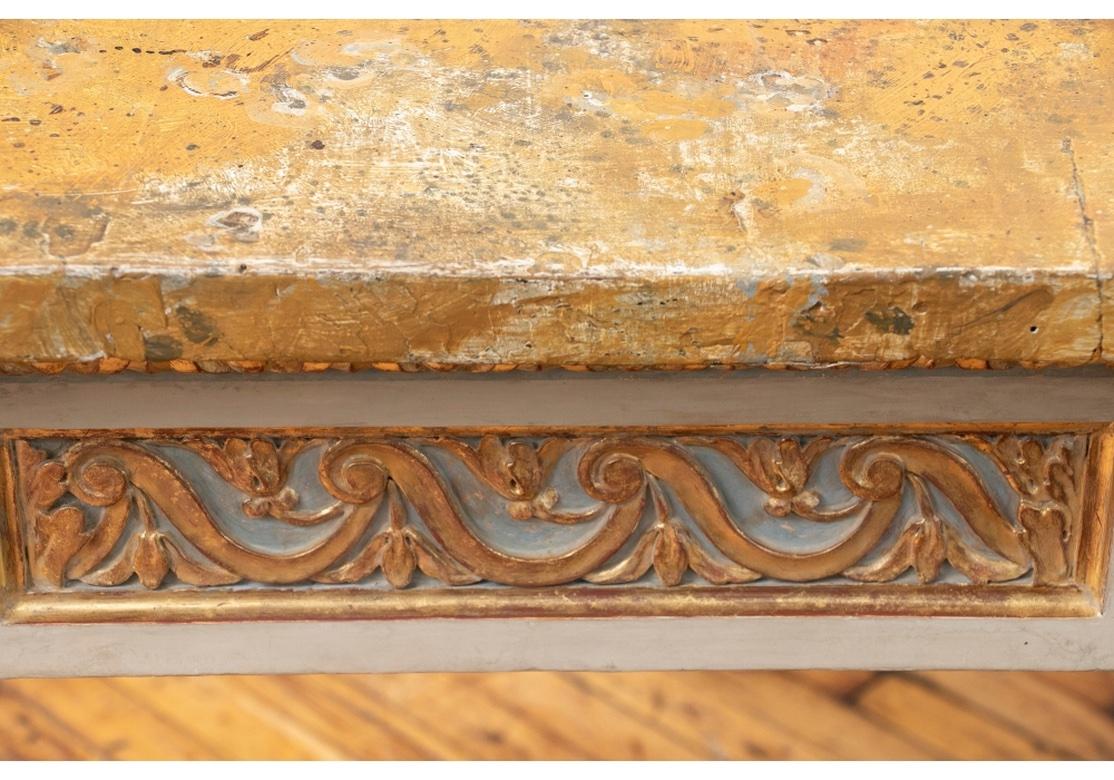 Extraordinary French Style Carved, Gilt And Paint Decorated Console For Sale 3