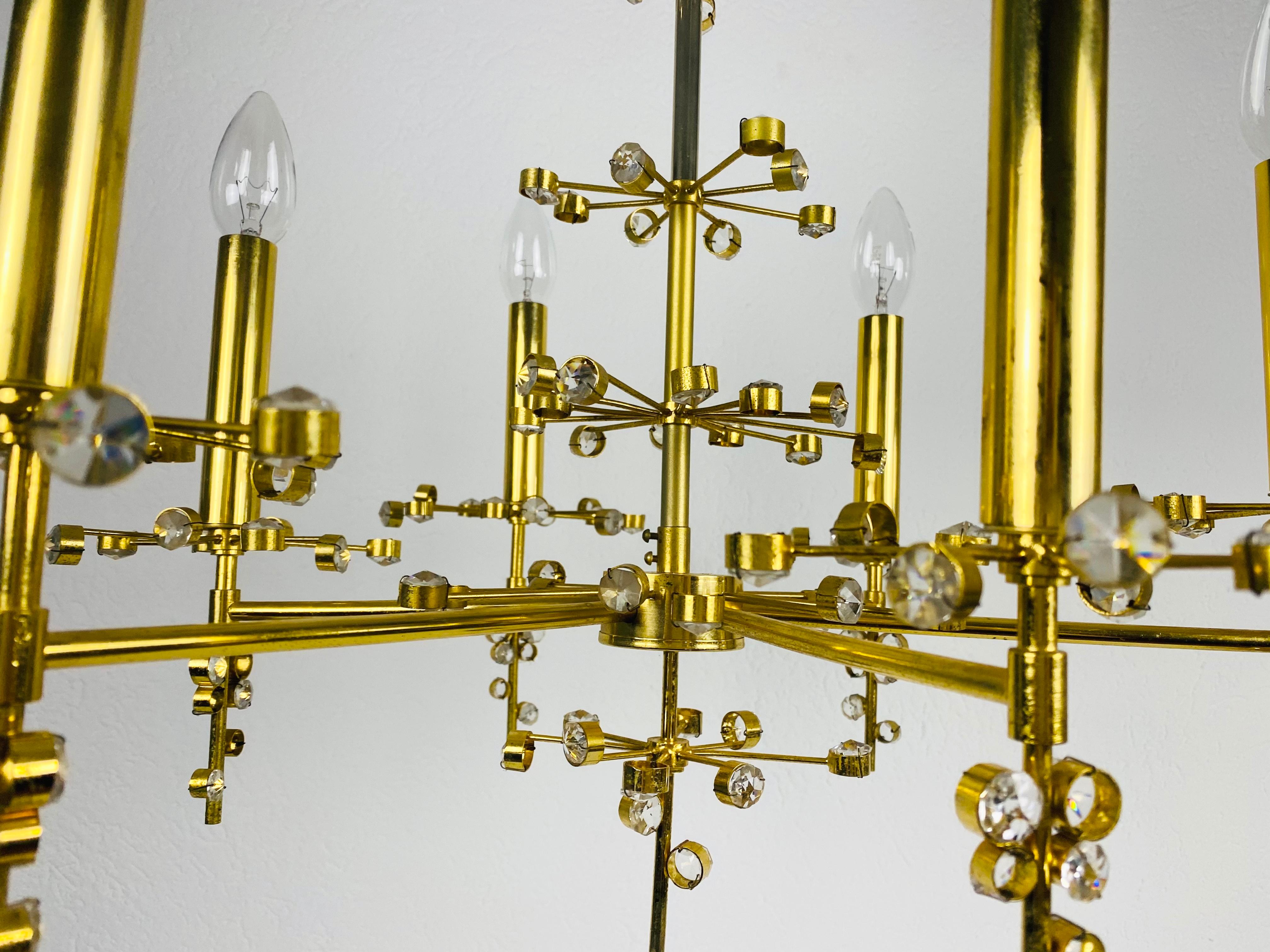 Extraordinary Geometric Crystal Glass Chandelier by Palwa, Germany, 1960s For Sale 1