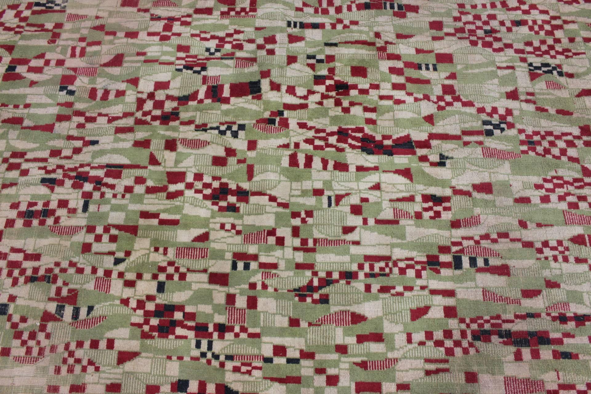 Czech Extraordinary Geometric Design Carpet or Rug For Sale