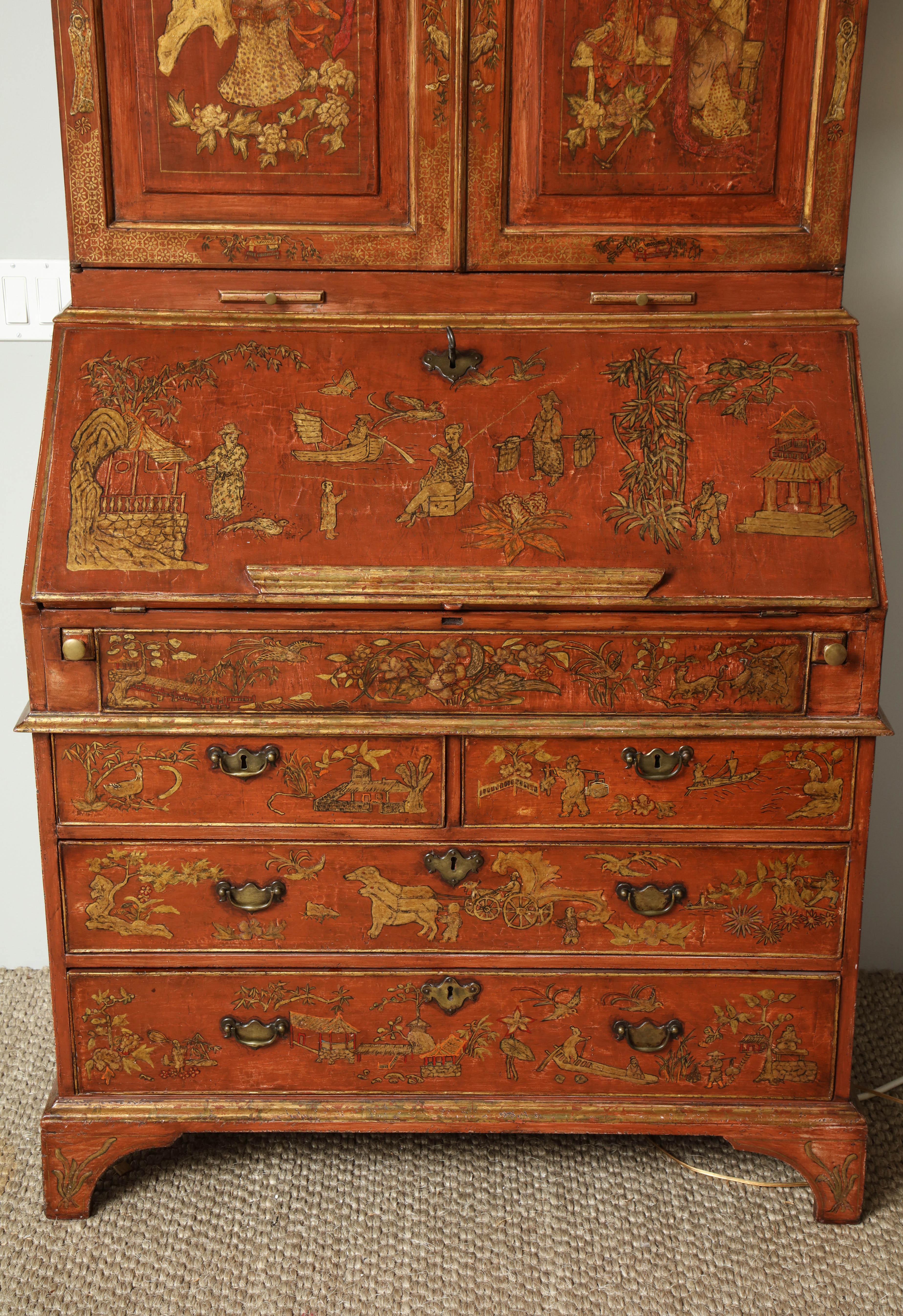 Extraordinary George III Lacquered Secretary In Good Condition In New York, NY