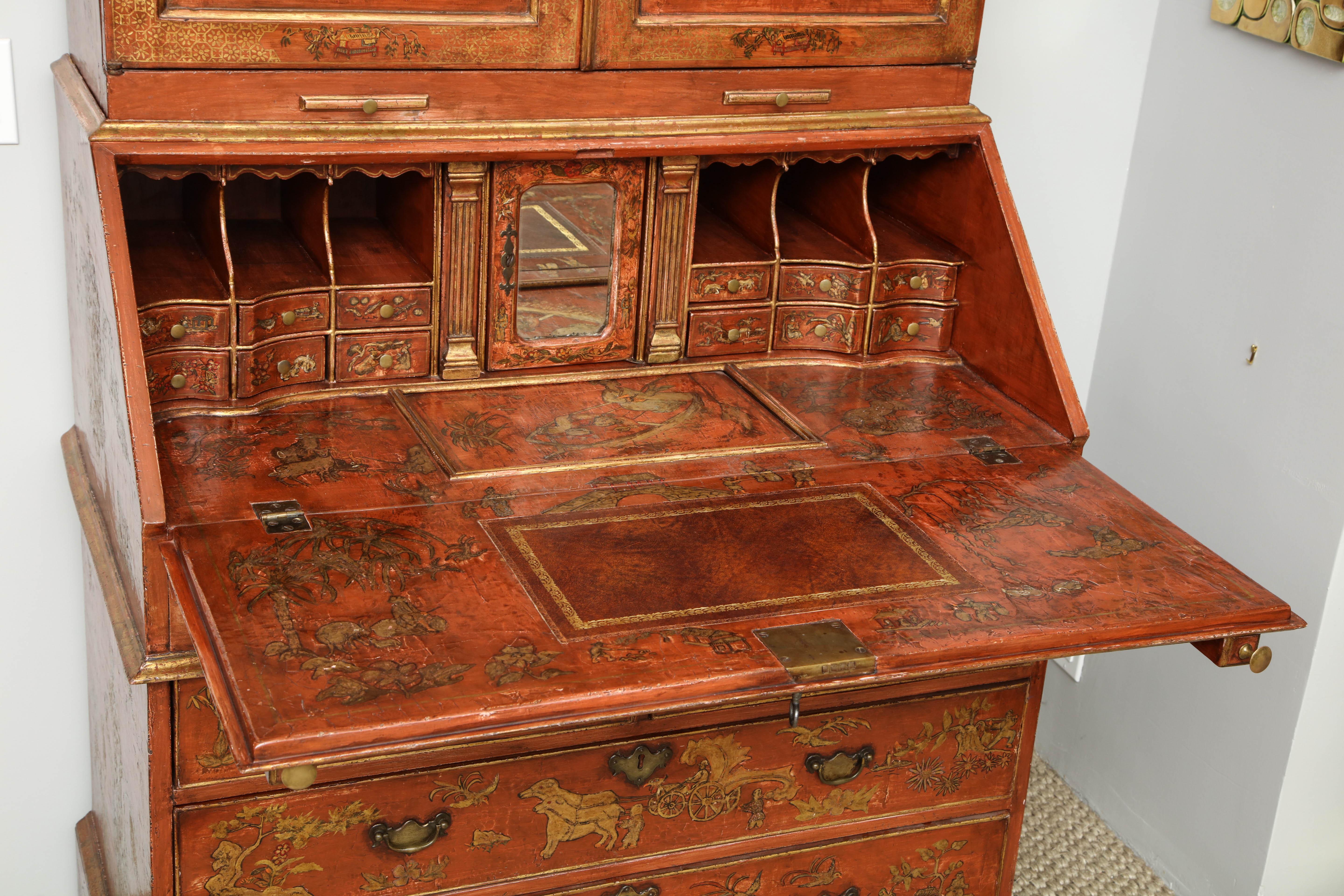 18th Century and Earlier Extraordinary George III Lacquered Secretary