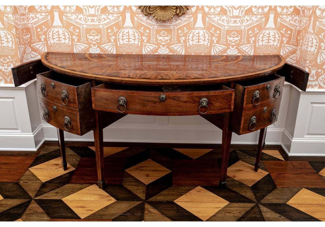 18th Century Extraordinary George III Mahogany Demilune Inlaid Sideboard For Sale