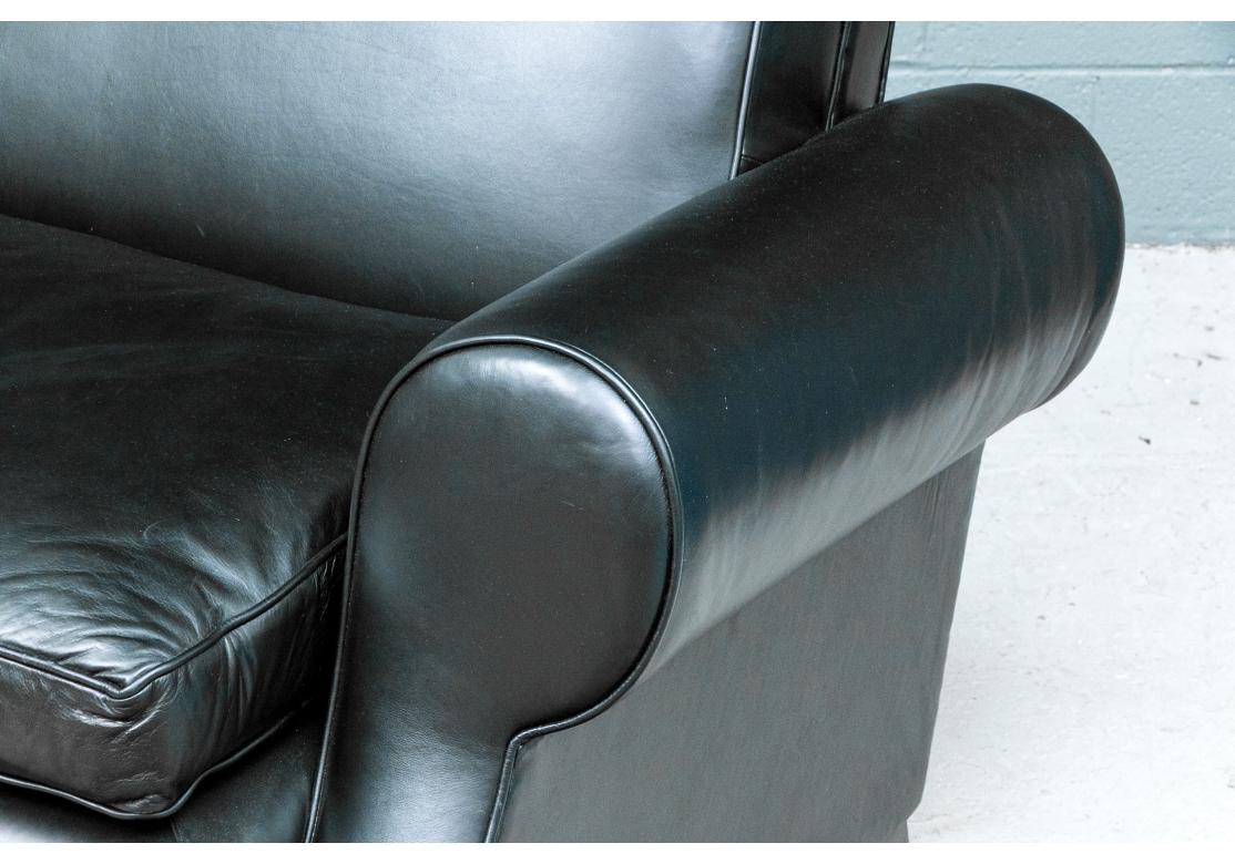 Extraordinaire canapé sectionnel en cuir noir George Smith en vente 3