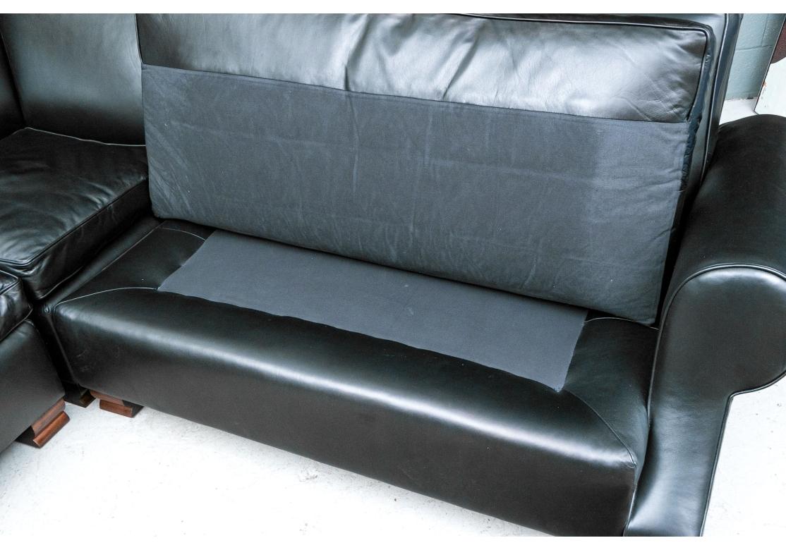 Extraordinaire canapé sectionnel en cuir noir George Smith en vente 6