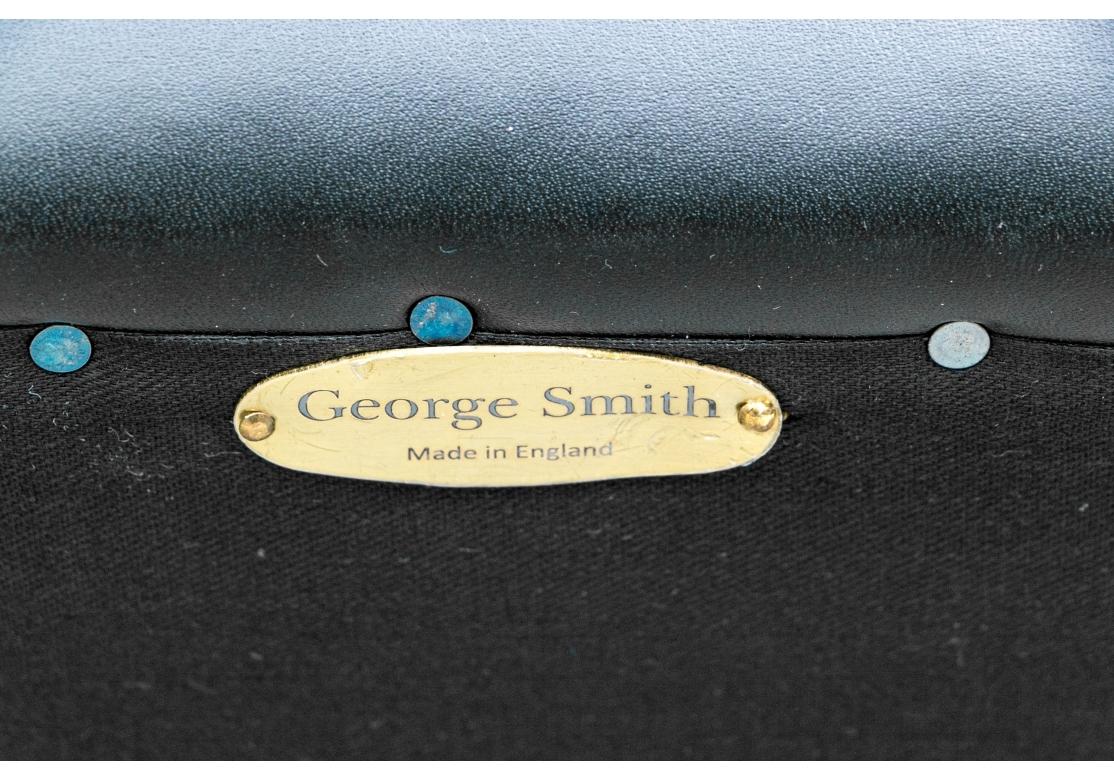Extraordinaire canapé sectionnel en cuir noir George Smith en vente 7