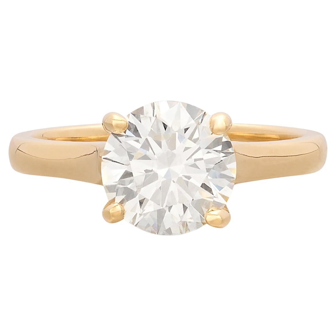 Extraordinary GIA 2.06ct Yellow Gold Diamond Ring