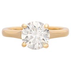 Extraordinaire bague en or jaune 2,06 carats avec diamants certifiés GIA