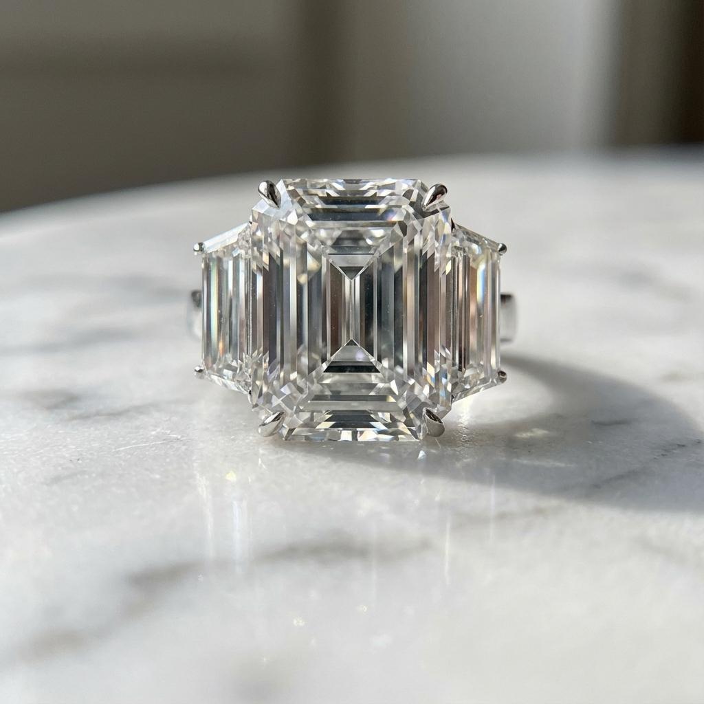 Taille émeraude Bague extraordinaire en diamant taille émeraude de 10,38 carats certifiée par le GIA en vente