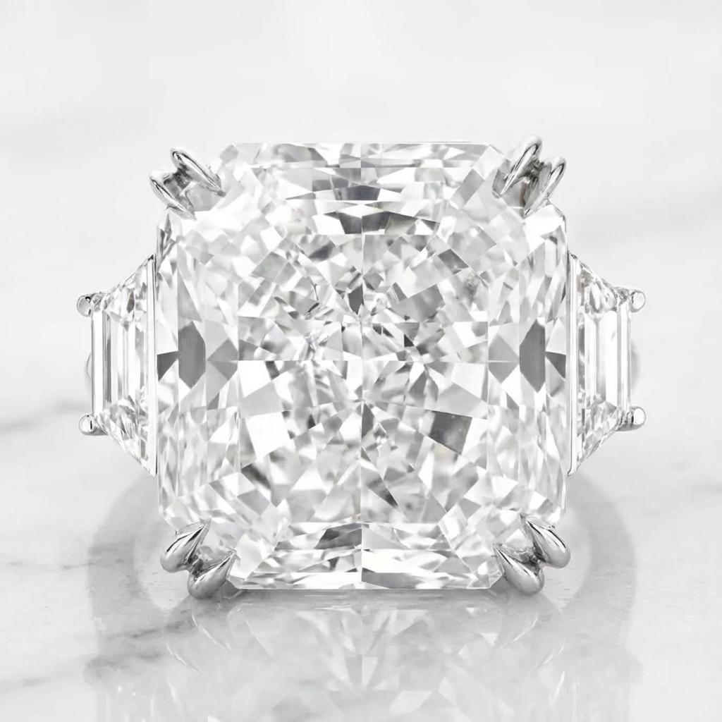 Extraordinaire bague en diamant certifié GIA 20,45 carats taille radiant Neuf - En vente à Chicago, IL
