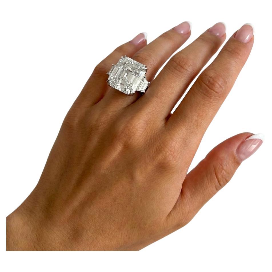 Extraordinaire bague en diamant certifié GIA 20,45 carats taille radiant