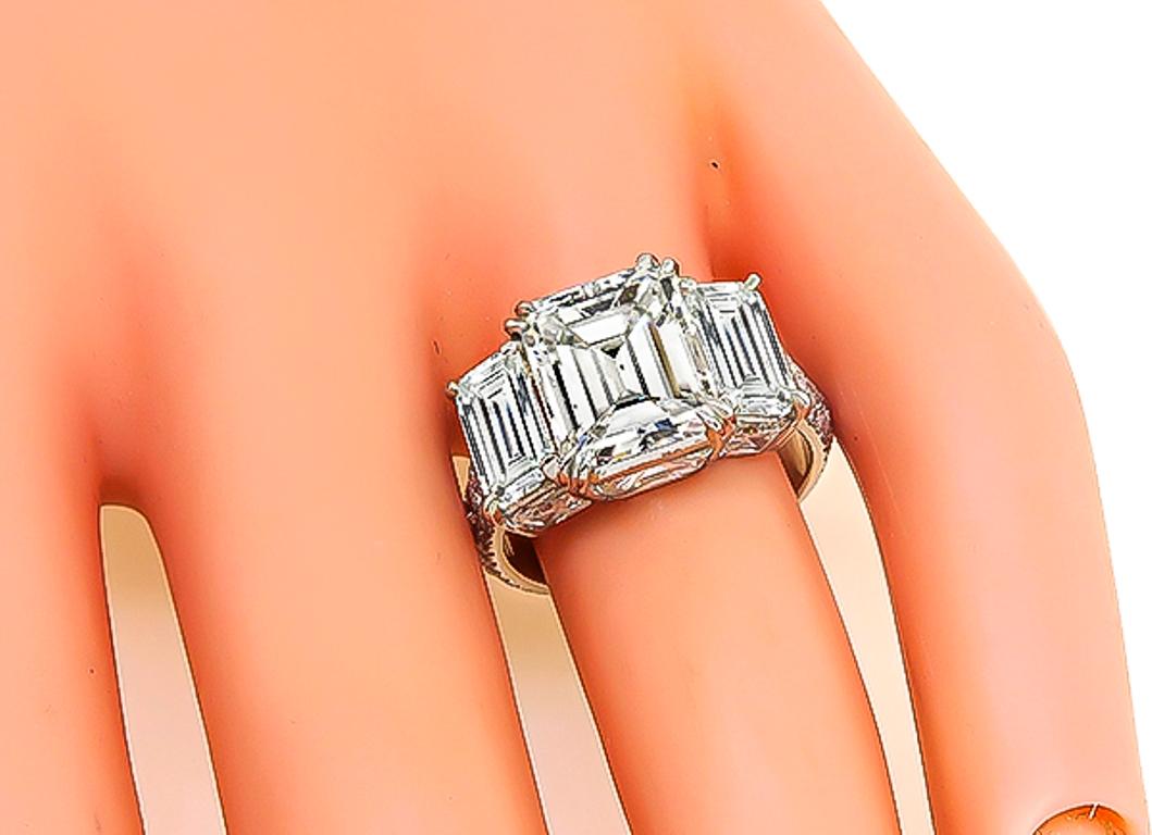 Emerald Cut Extraordinary GIA Certified 4.06 Carat Diamond Engagement Ring