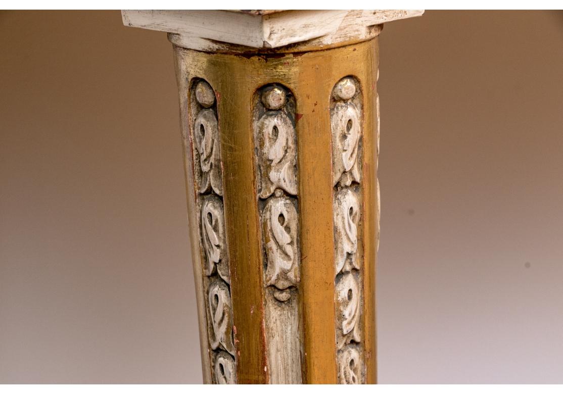 Carved Extraordinary Gilt Neoclassical Style Console With Marble Top For Sale