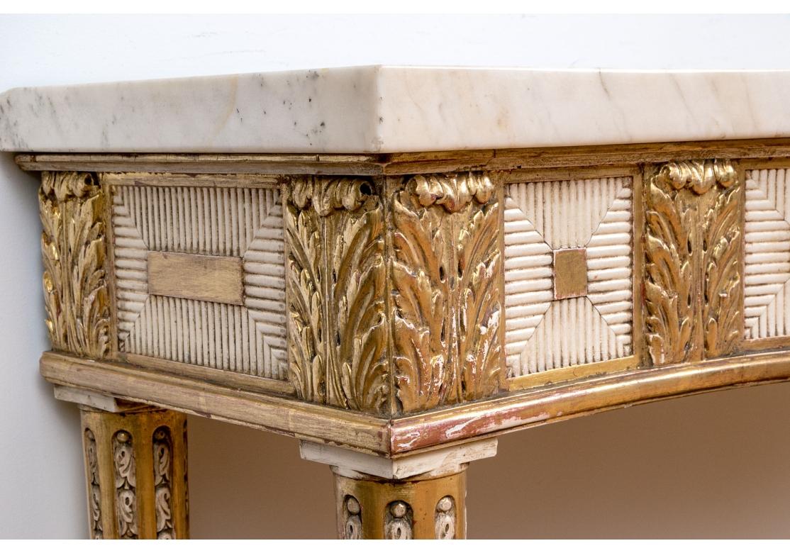 Extraordinary Gilt Neoclassical Style Console With Marble Top For Sale 2