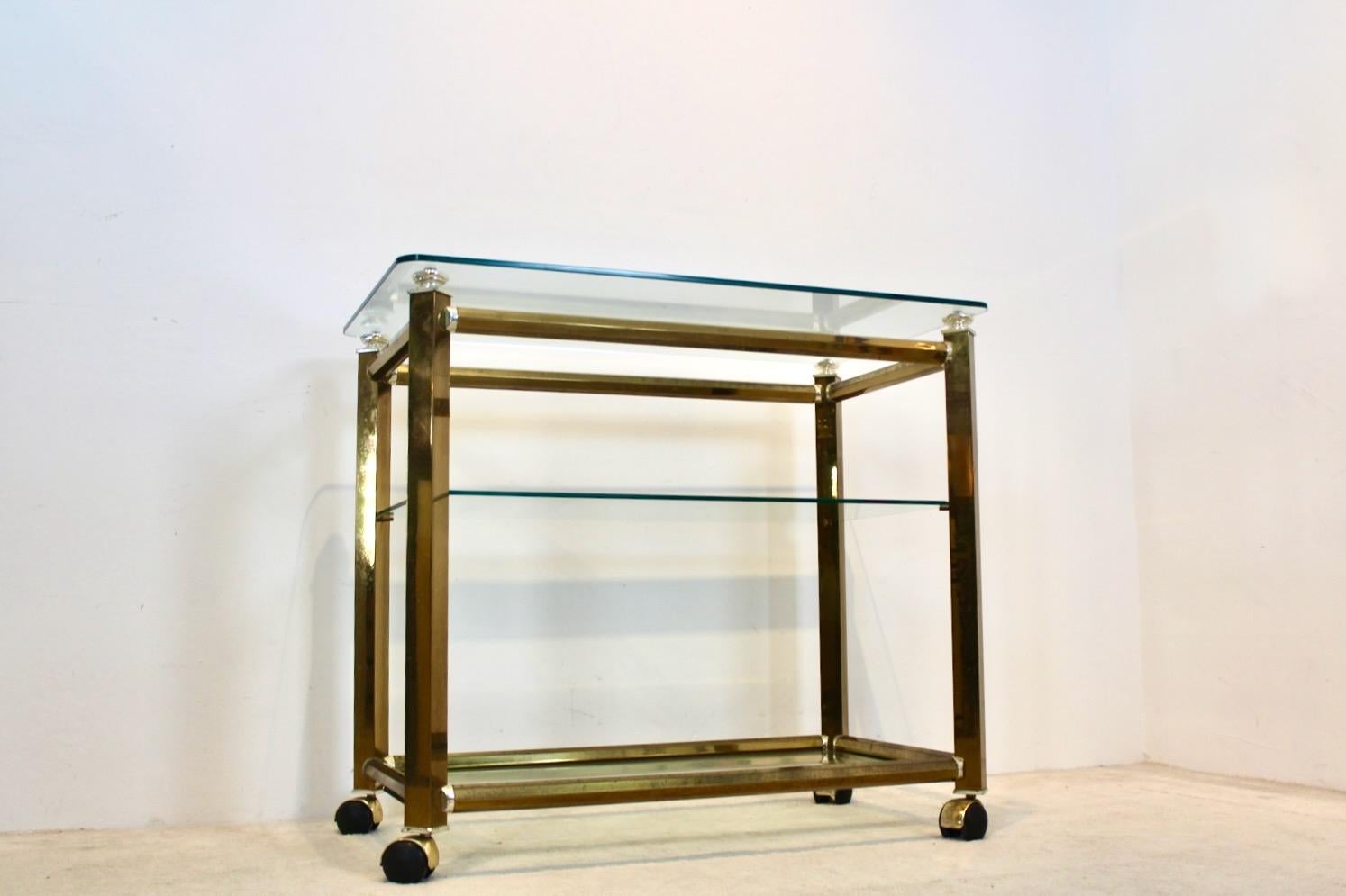Extraordinario carro de bar Ponti & Terenghi de latón y níquel, Italia en venta 5