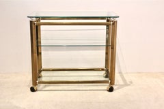 Extraordinary Ponti & Terenghi Brass and Nickel Bar Cart, Italy