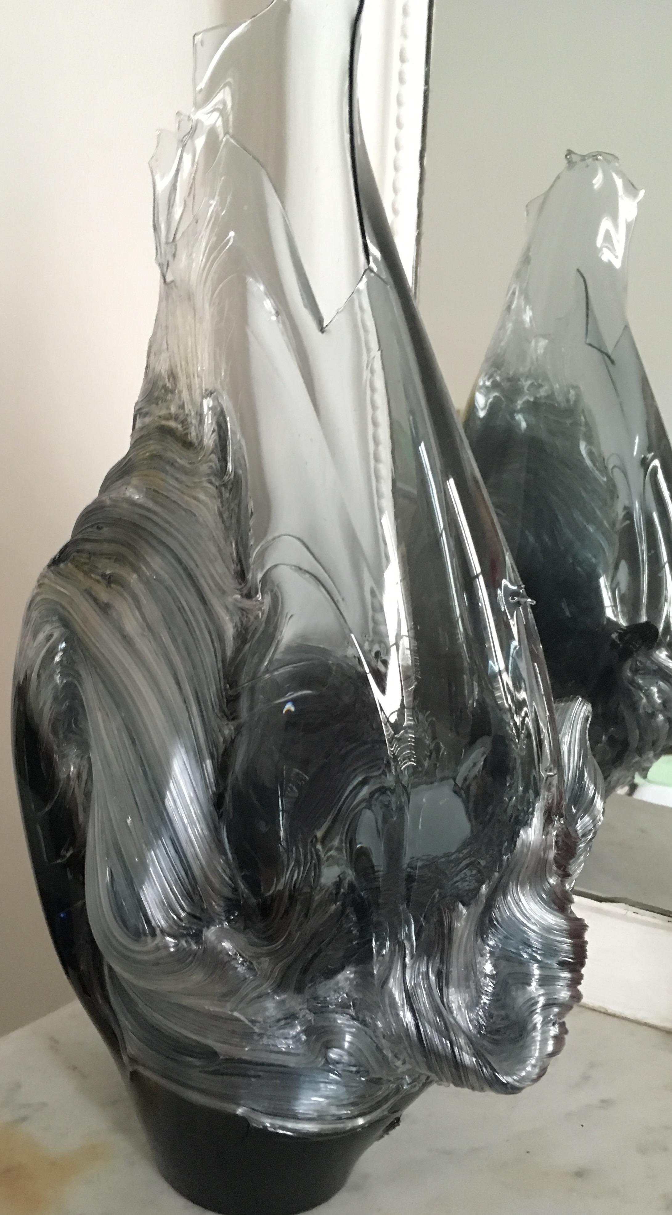 Extraordinary Glass Vase by Contemporary Japanese Artist Shohei Yokoyama For Sale 1