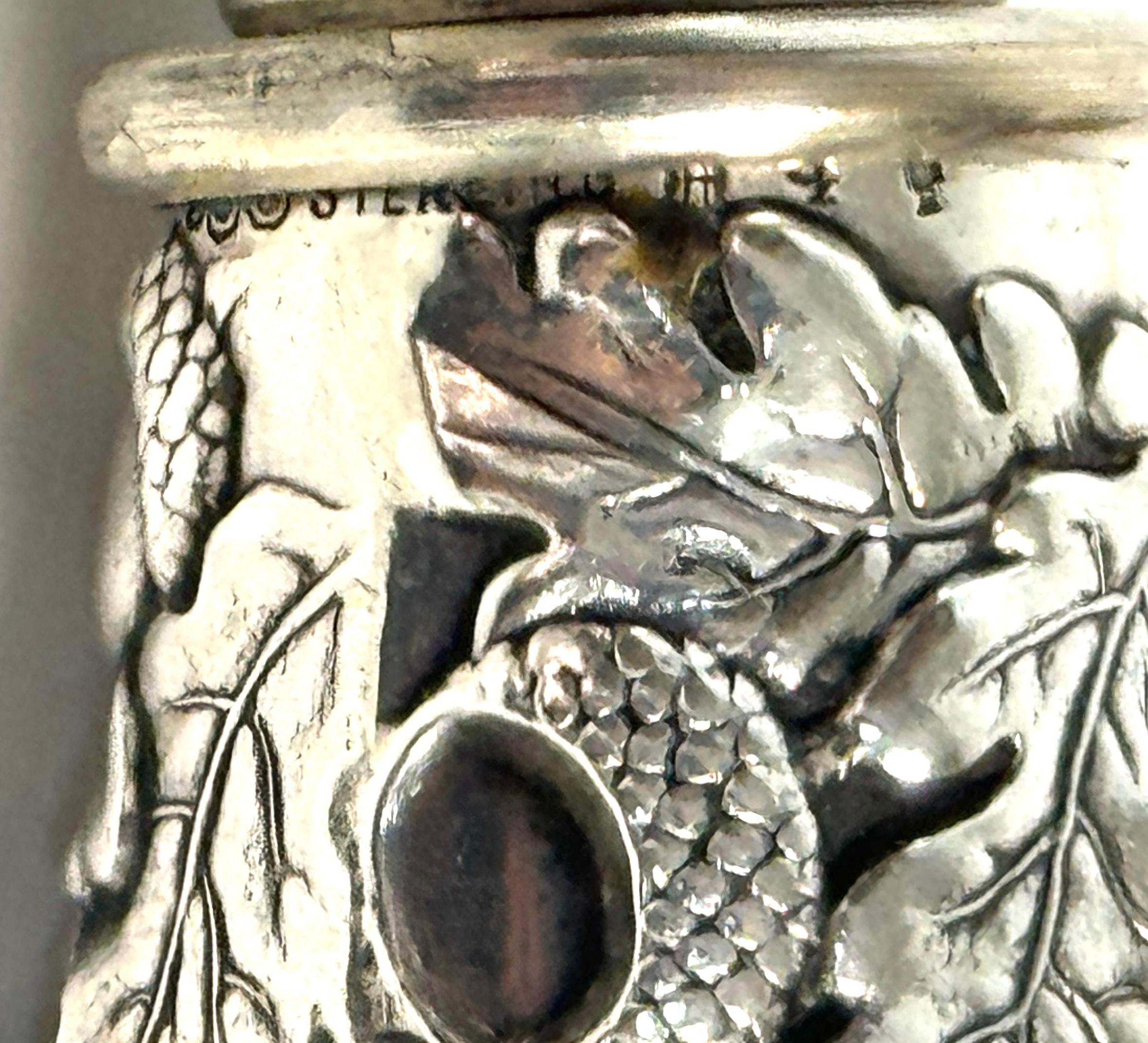 Extraordinary Gorham Cast Sterling Wild Boar Magnifying Glass, 1870s 6