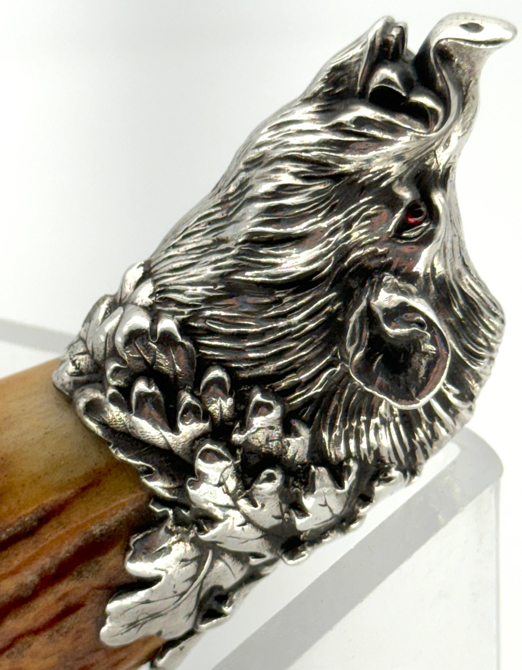 Extraordinary Gorham Cast Sterling Wild Boar Magnifying Glass, 1878 5