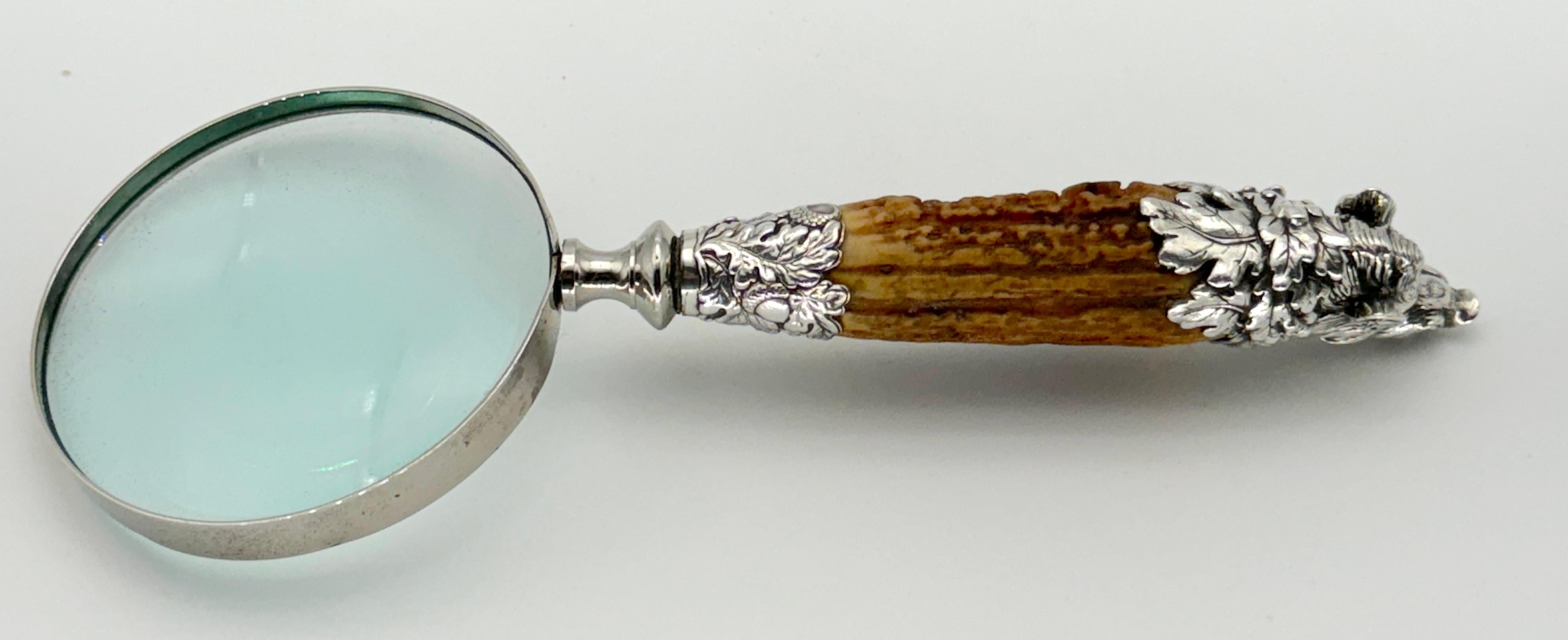Extraordinary Gorham Cast Sterling Wild Boar Magnifying Glass, 1878 8