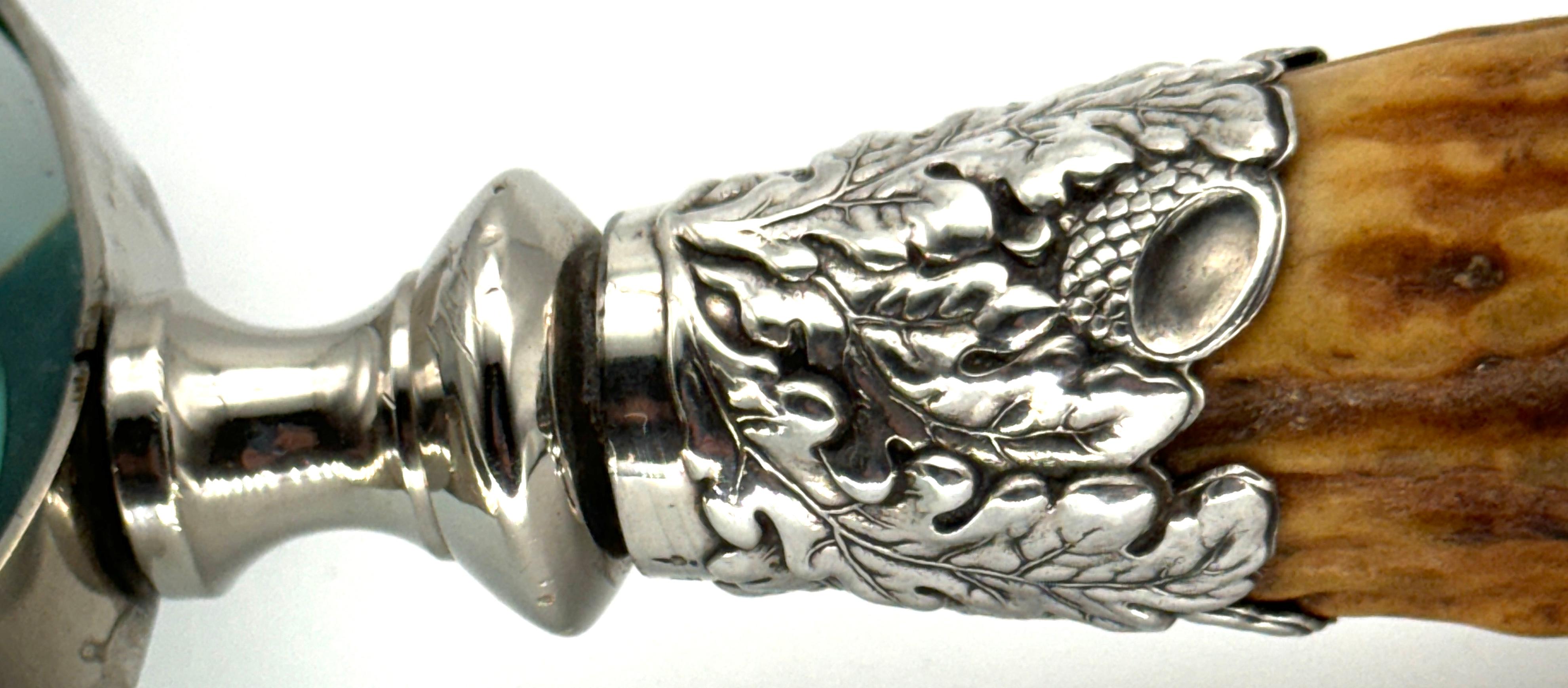 19th Century Extraordinary Gorham Cast Sterling Wild Boar Magnifying Glass, 1878